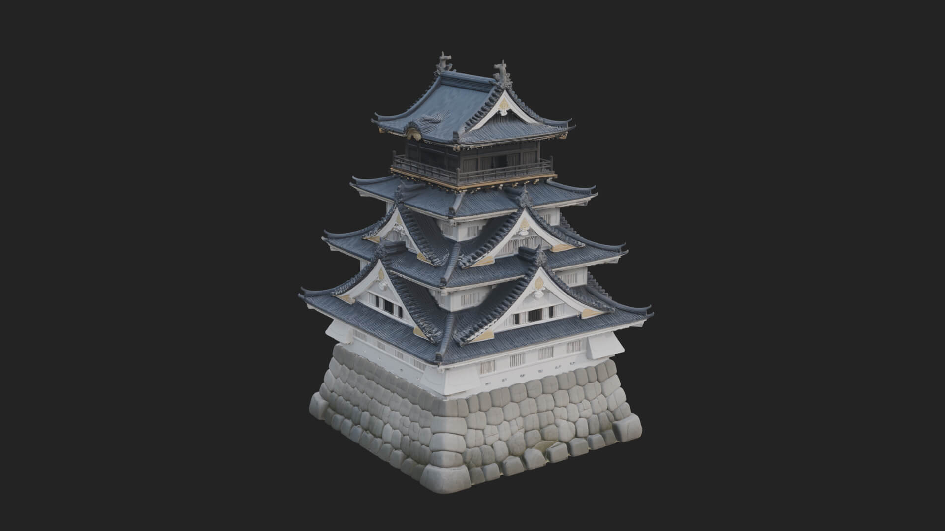 Japanese Castle Keep Design 3 3D Print Model 3D Model