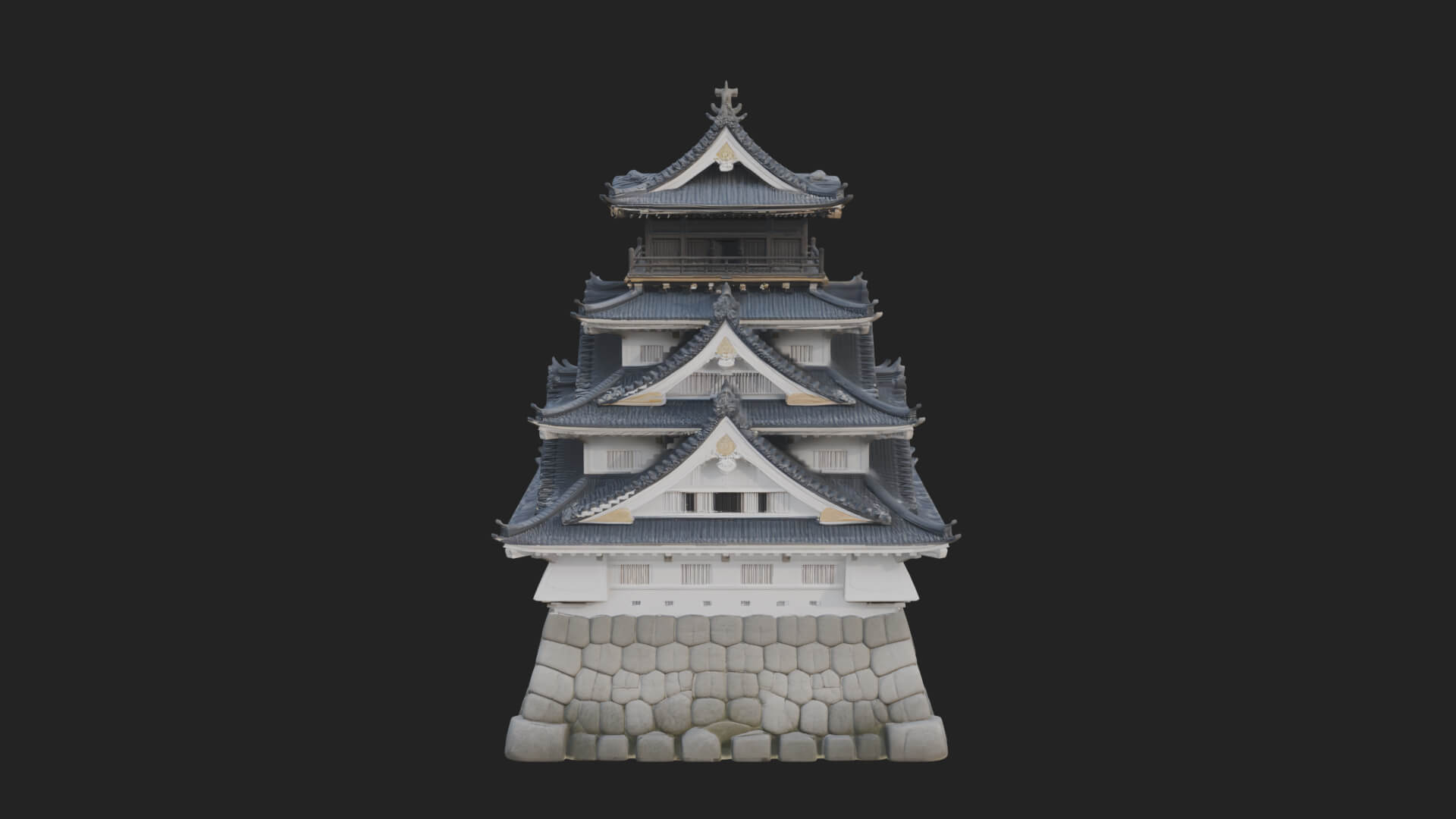 Japanese Castle Keep Design 3 3D Print Model 3D Model