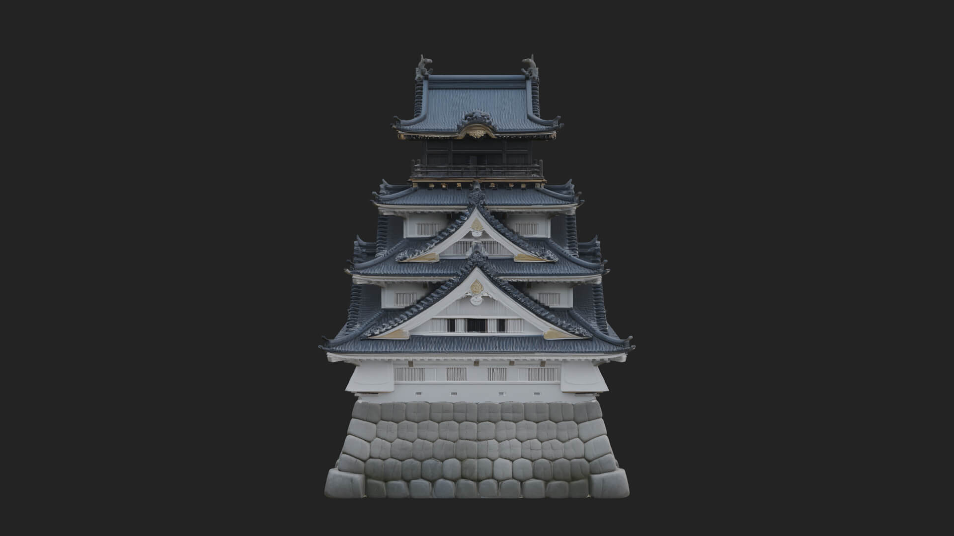 Japanese Castle Keep Design 3 3D Print Model 3D Model