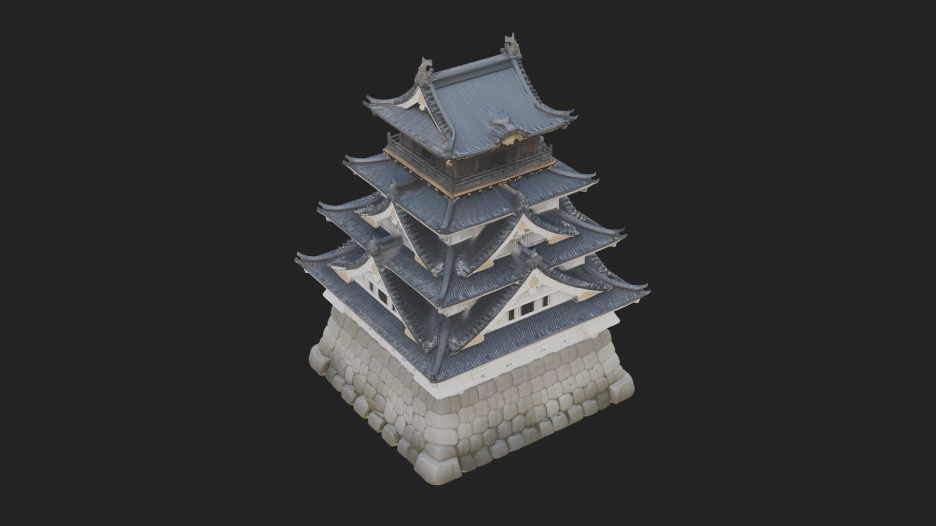 Japanese Castle Keep Design 3 3D Print Model 3D Model