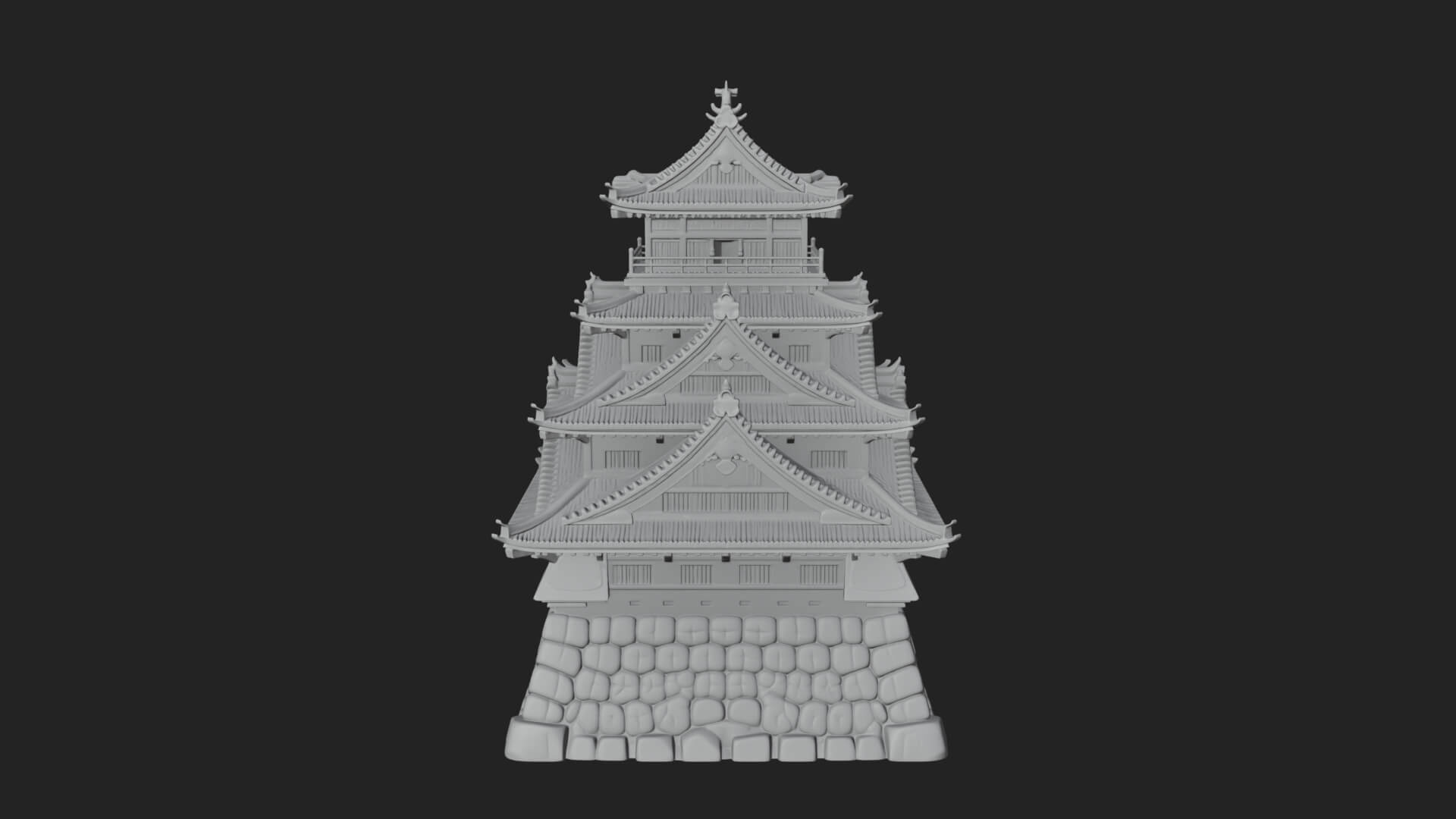 Japanese Castle Keep Design 3 3D Print Model 3D Model