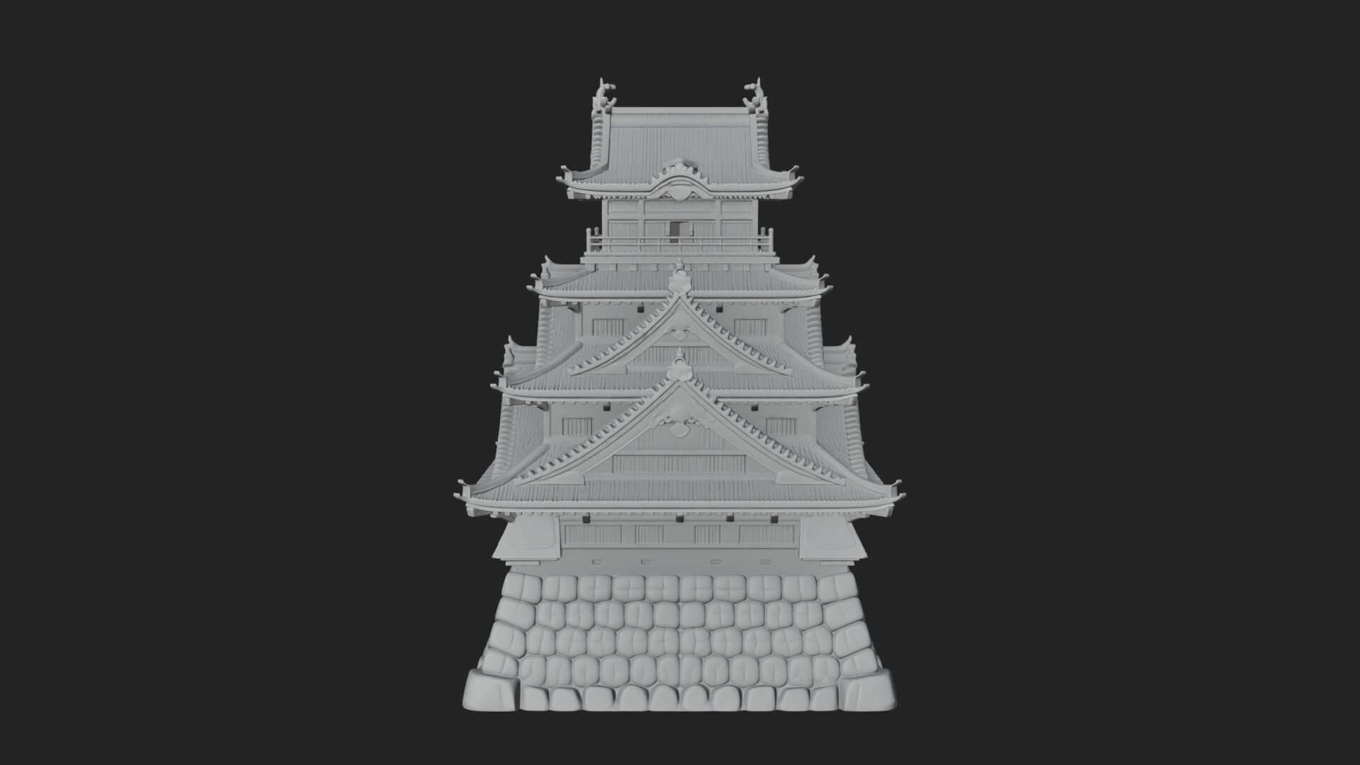 Japanese Castle Keep Design 3 3D Print Model 3D Model