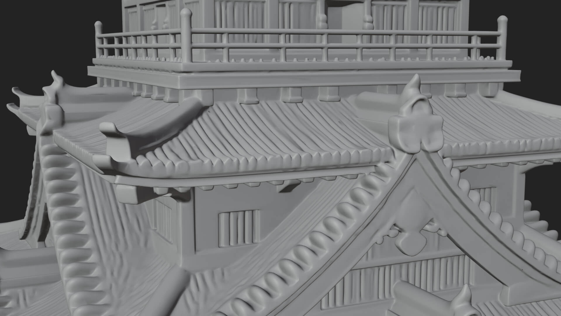 Japanese Castle Keep Design 3 3D Print Model 3D Model