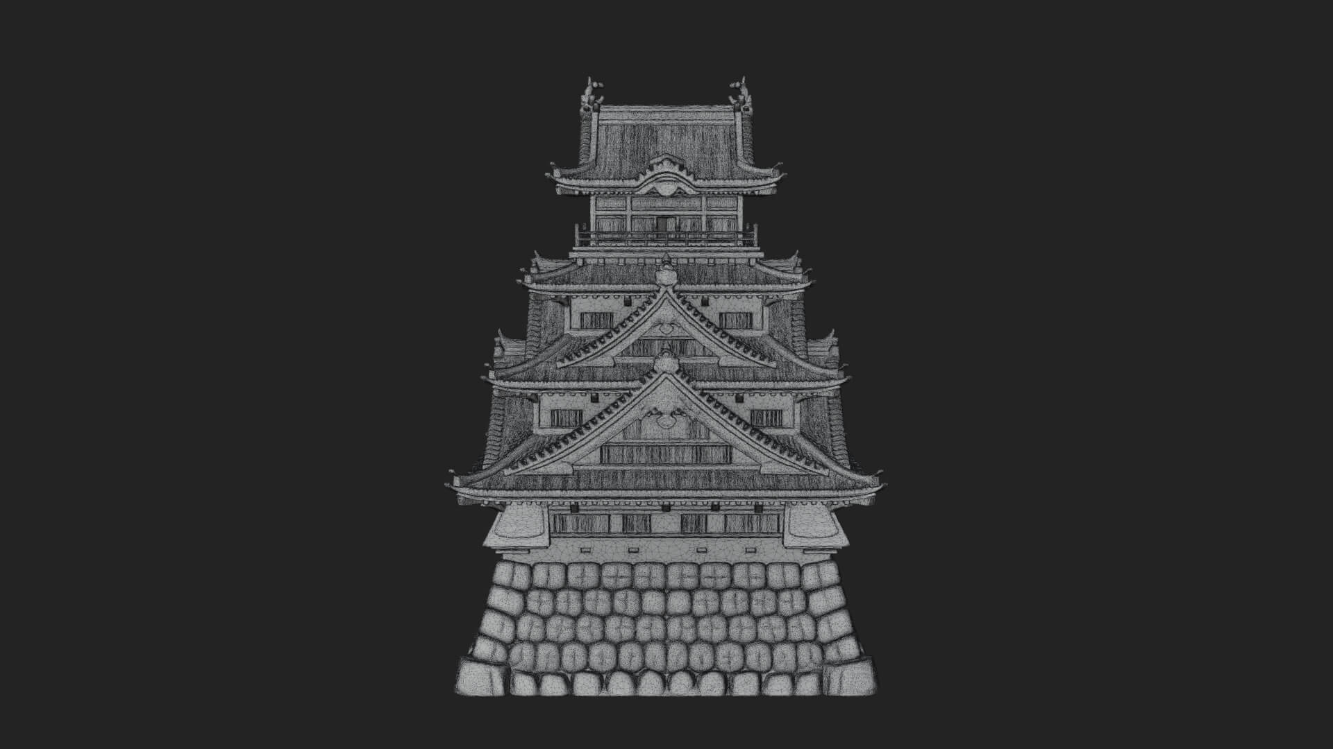 Japanese Castle Keep Design 3 3D Print Model 3D Model