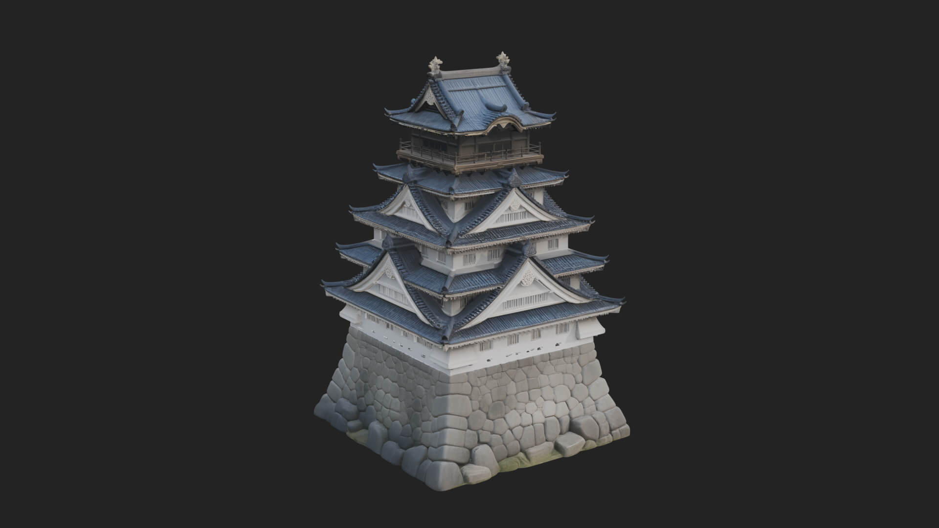 Japanese Castle Keep Design 4 3D Print Model 3D Model