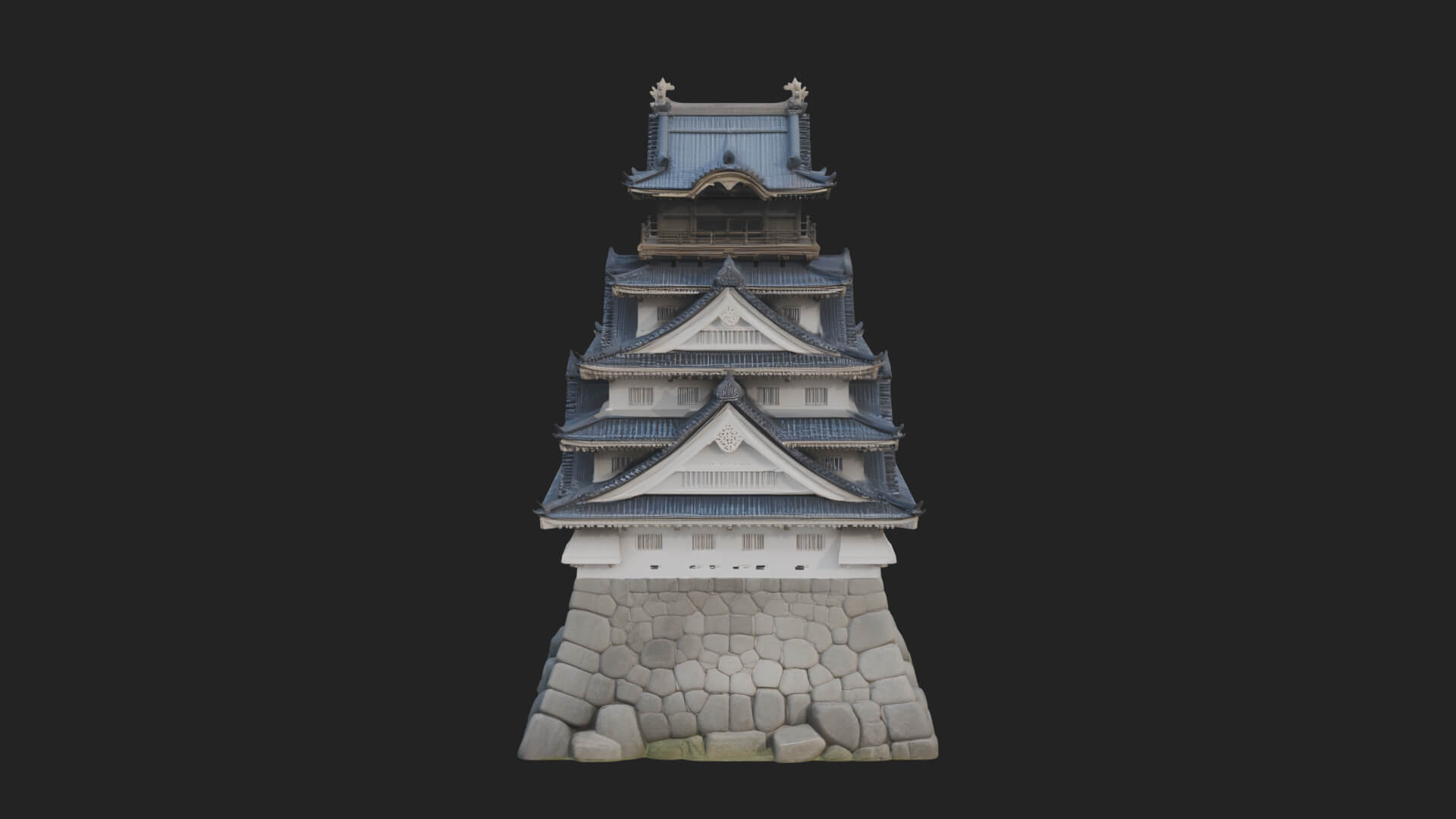 Japanese Castle Keep Design 4 3D Print Model 3D Model