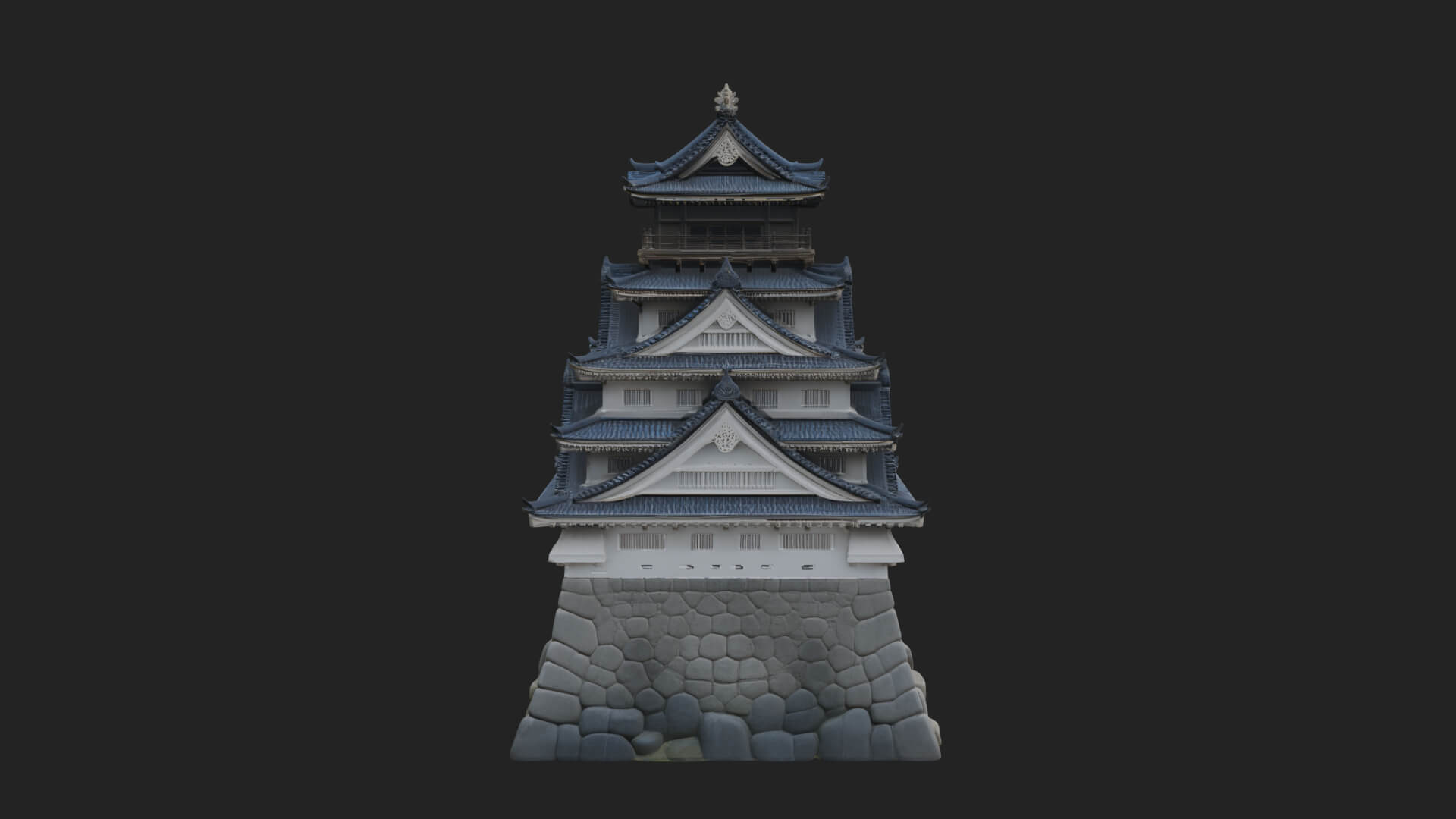 Japanese Castle Keep Design 4 3D Print Model 3D Model