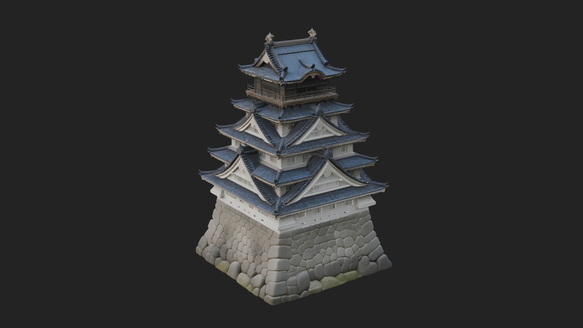 Japanese Castle Keep Design 4 3D Print Model 3D Model