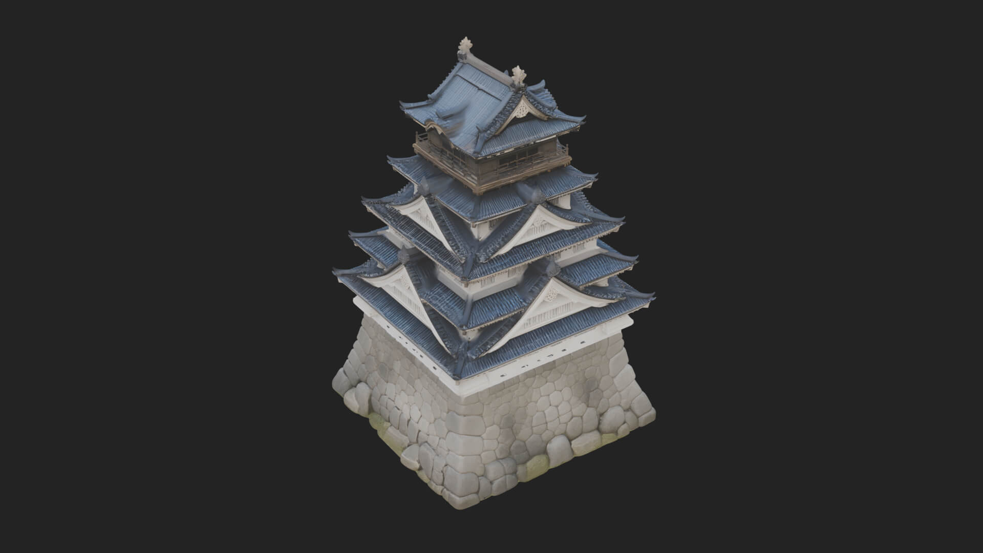 Japanese Castle Keep Design 4 3D Print Model 3D Model