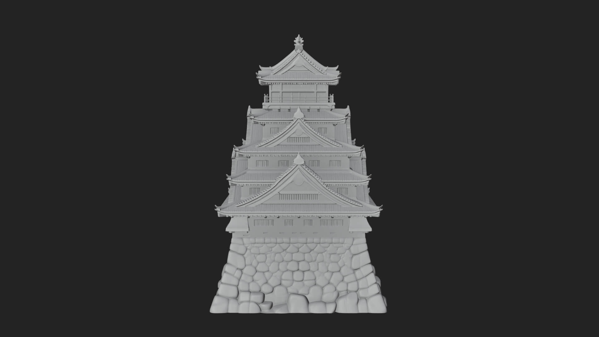 Japanese Castle Keep Design 4 3D Print Model 3D Model