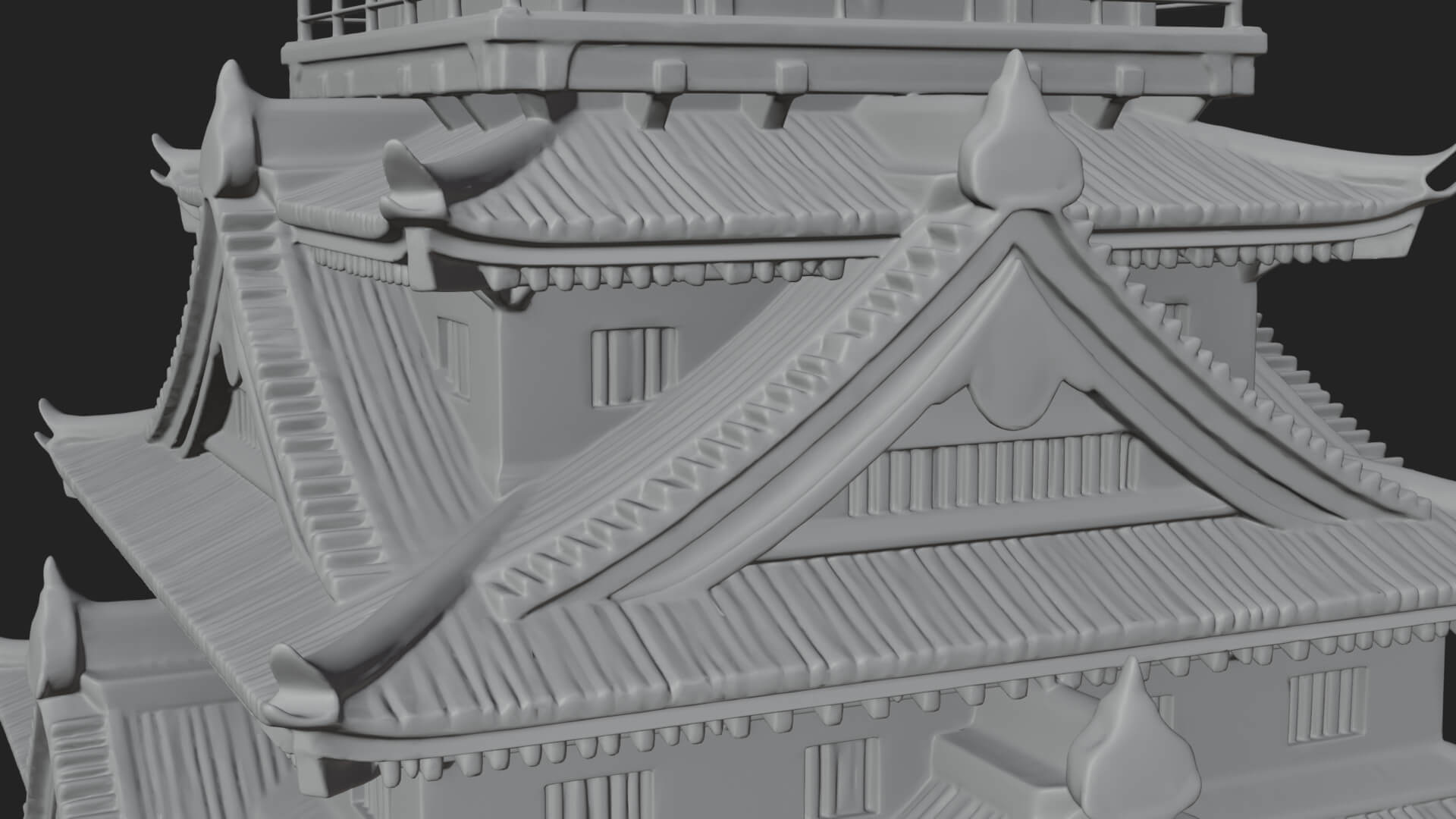 Japanese Castle Keep Design 4 3D Print Model 3D Model