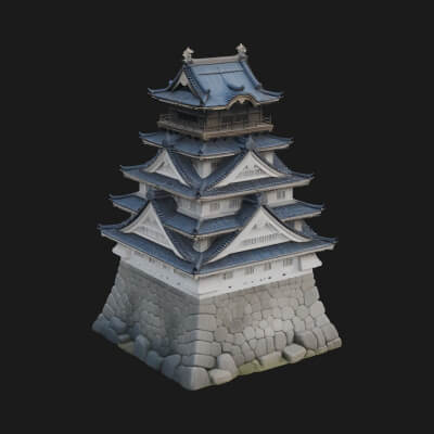 Japanese Castle Keep Design 4 3D Print Model