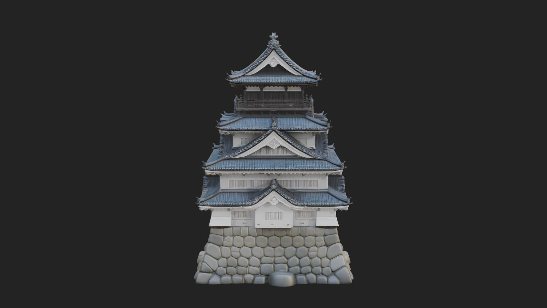 Japanese Castle Keep Design 5 3D Print Model 3D Model