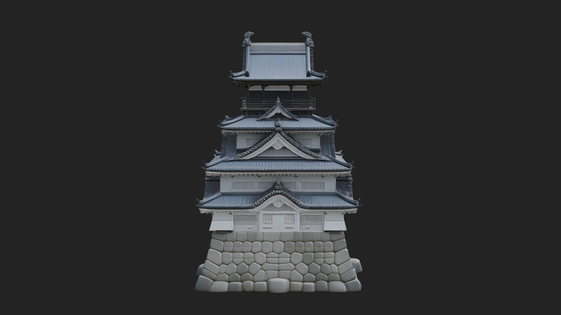 Japanese Castle Keep Design 5 3D Print Model 3D Model