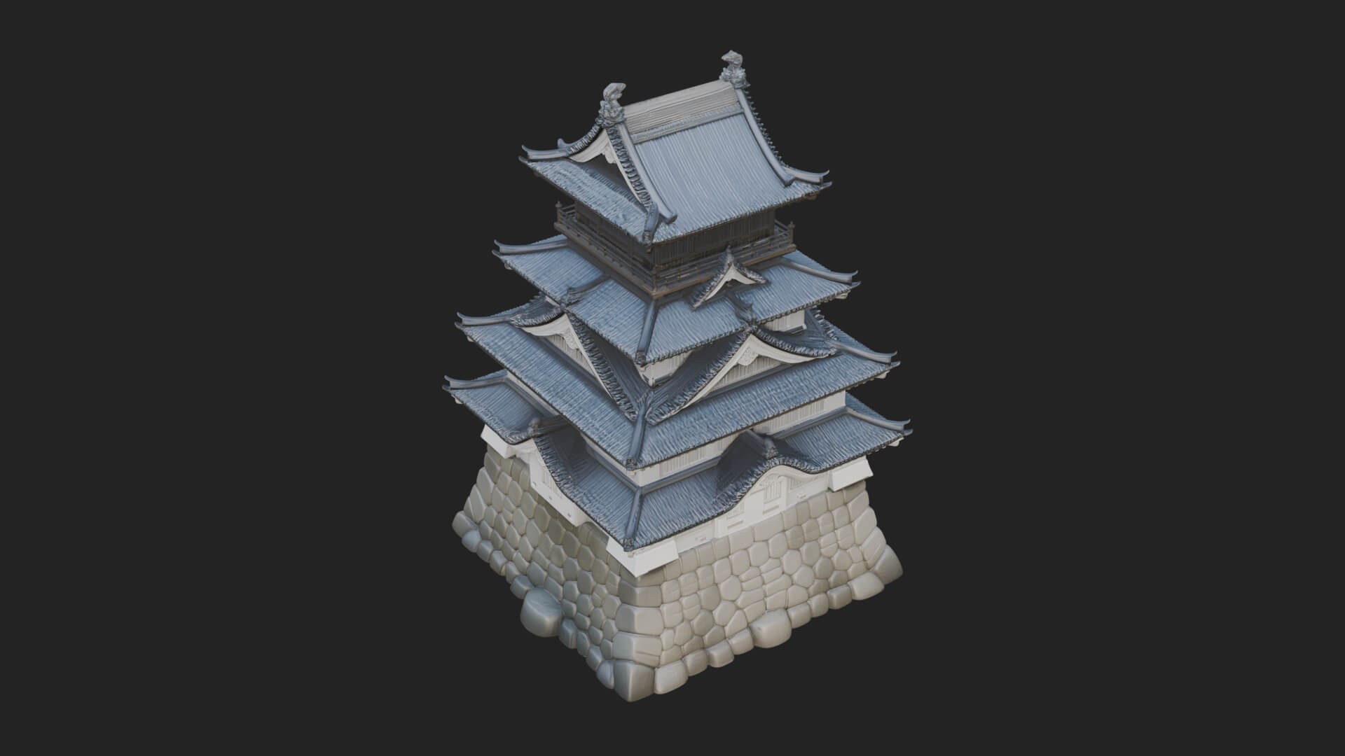 Japanese Castle Keep Design 5 3D Print Model 3D Model