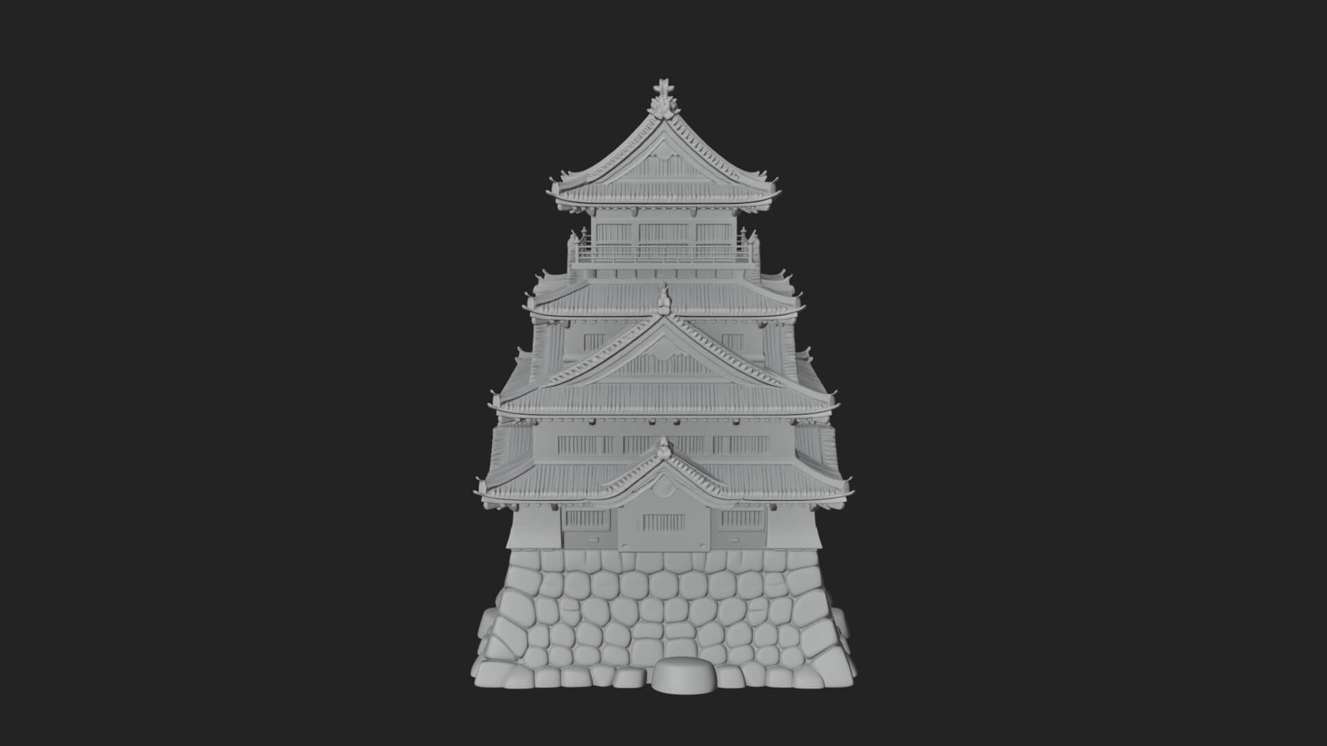 Japanese Castle Keep Design 5 3D Print Model 3D Model