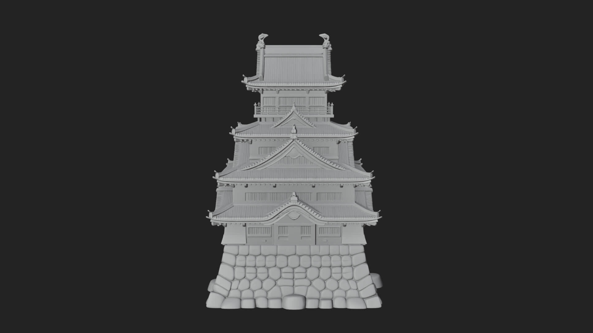 Japanese Castle Keep Design 5 3D Print Model 3D Model