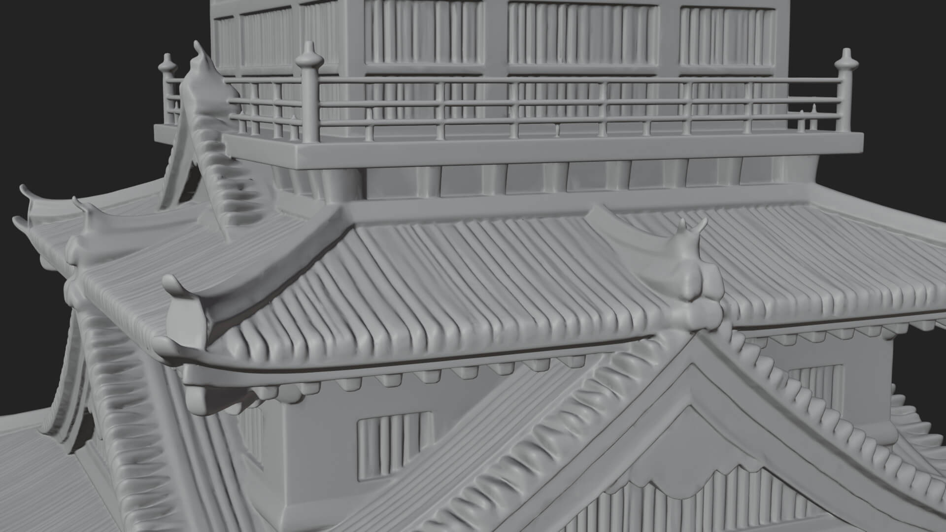 Japanese Castle Keep Design 5 3D Print Model 3D Model