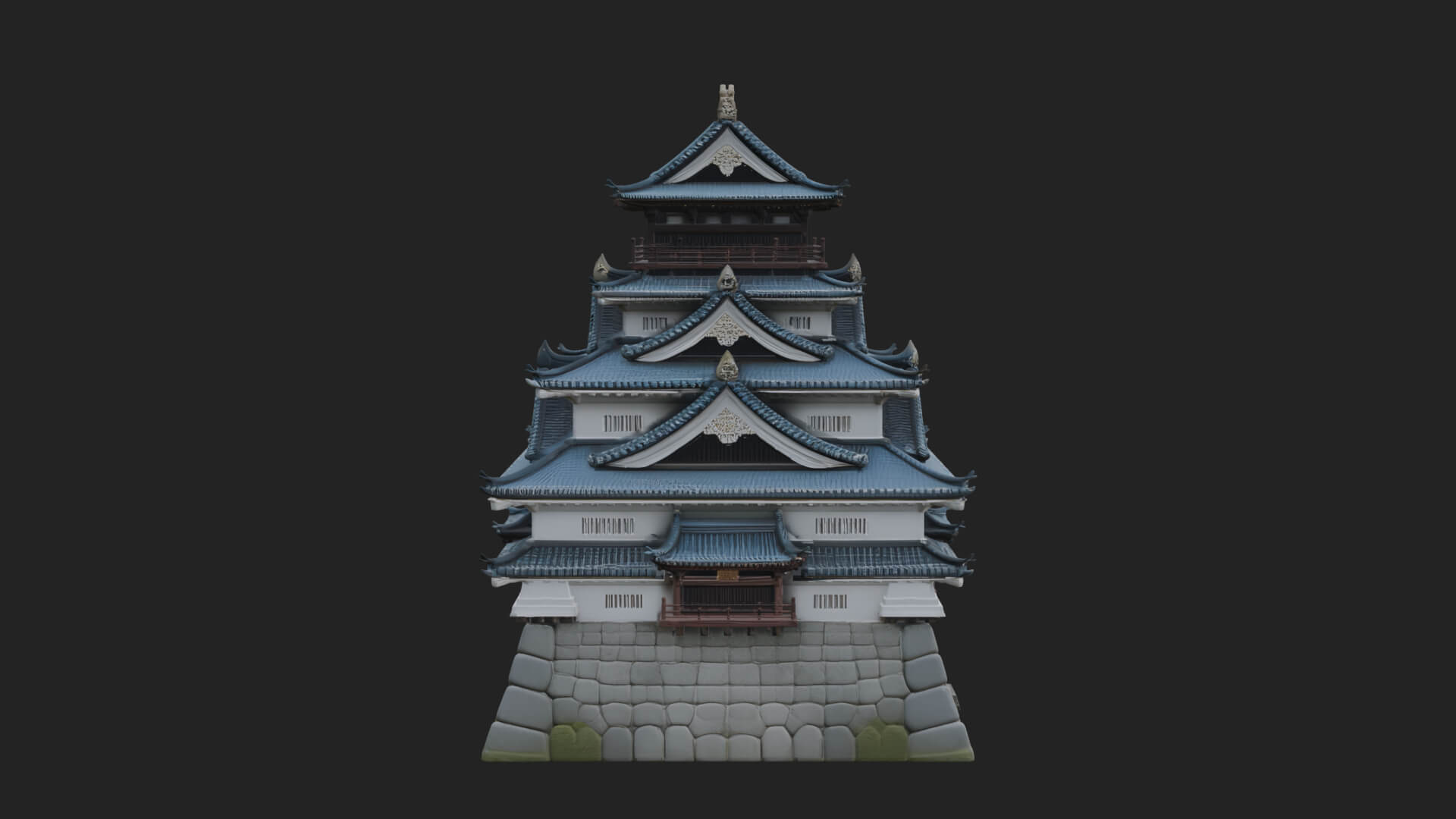 Japanese Castle Keep Design 6 3D Print Model 3D Model