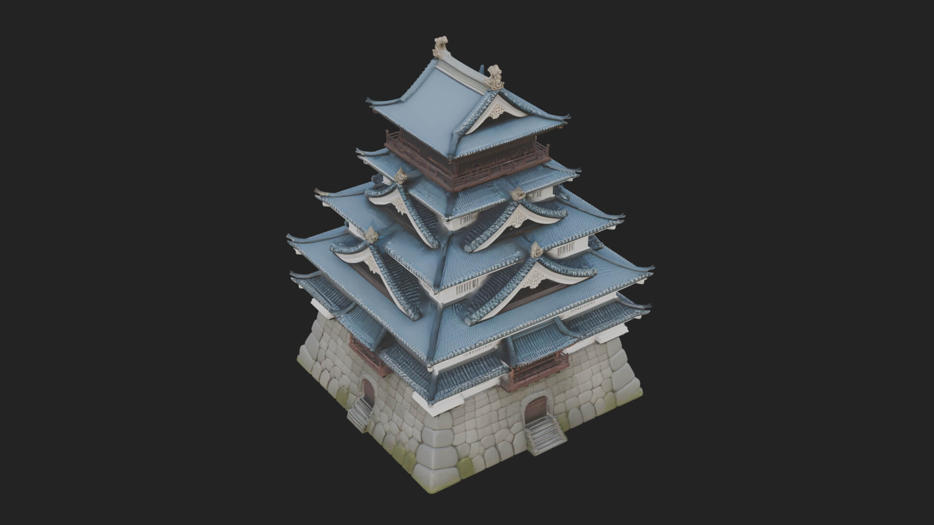 Japanese Castle Keep Design 6 3D Print Model 3D Model