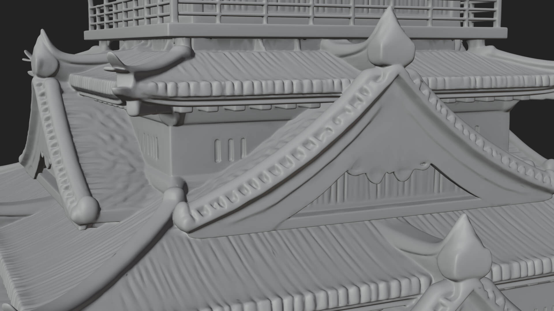 Japanese Castle Keep Design 6 3D Print Model 3D Model