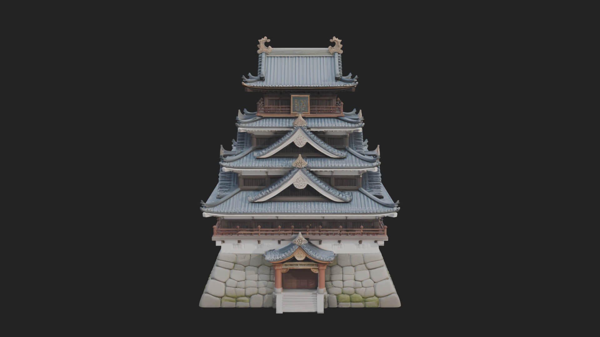Japanese Castle Keep Design 7 3D Print Model 3D Model