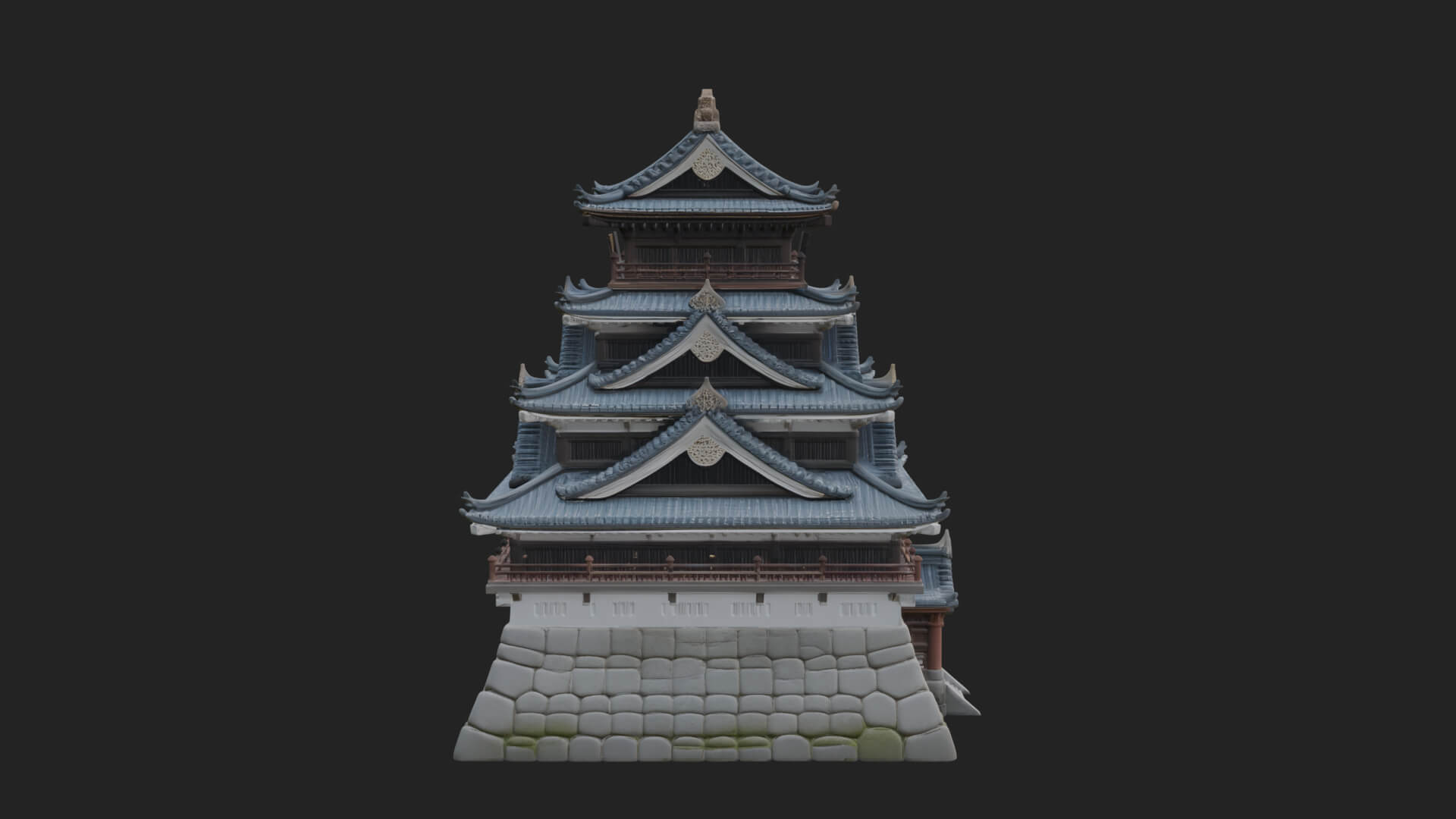 Japanese Castle Keep Design 7 3D Print Model 3D Model
