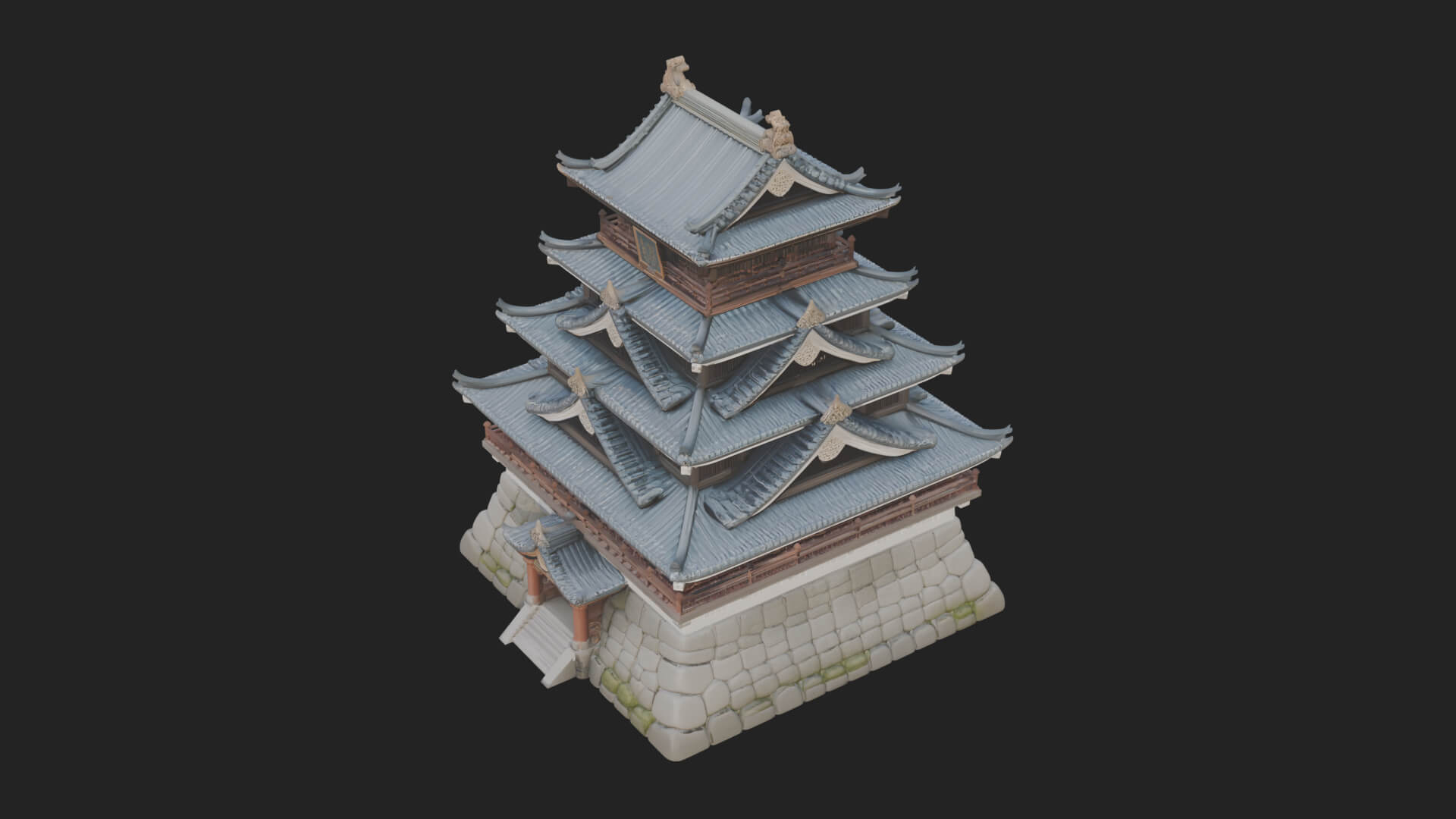 Japanese Castle Keep Design 7 3D Print Model 3D Model