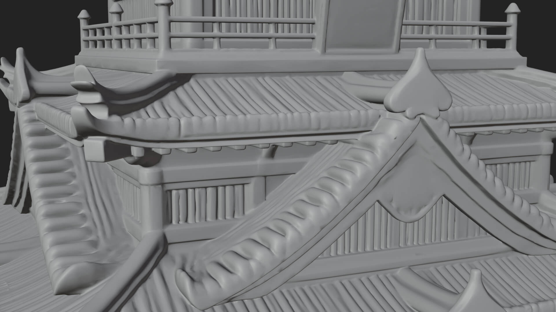 Japanese Castle Keep Design 7 3D Print Model 3D Model