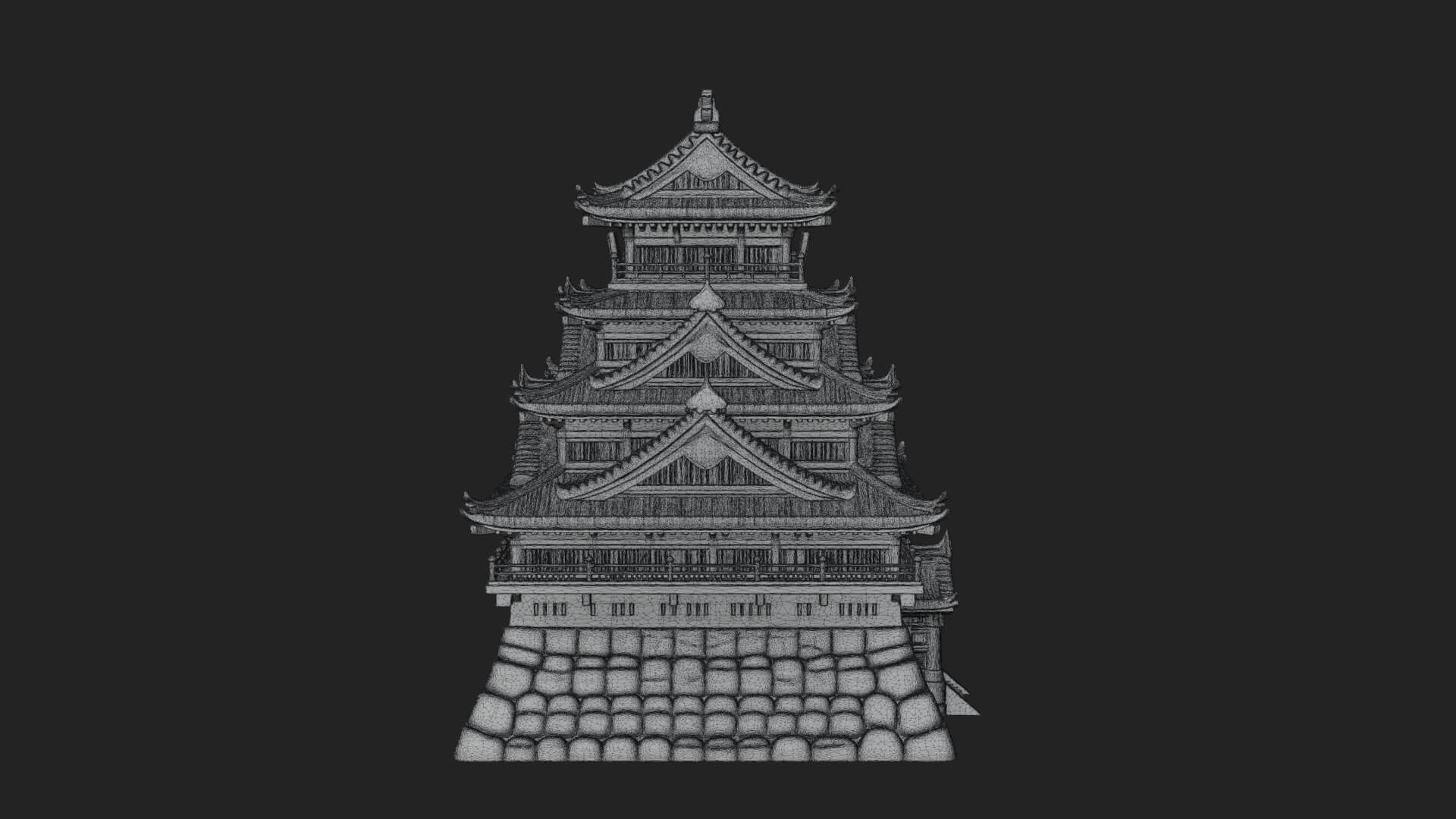 Japanese Castle Keep Design 7 3D Print Model 3D Model