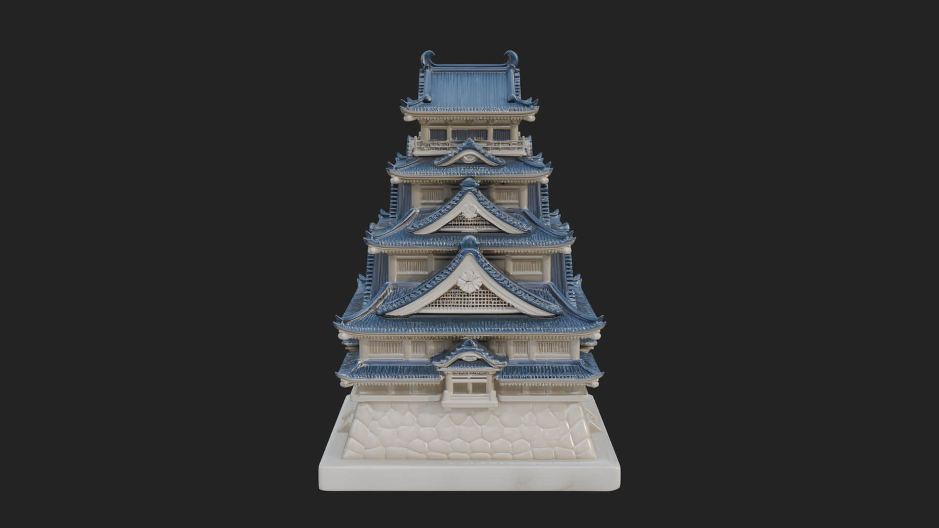 Japanese Castle Keep Design 8 3D Print Model 3D Model