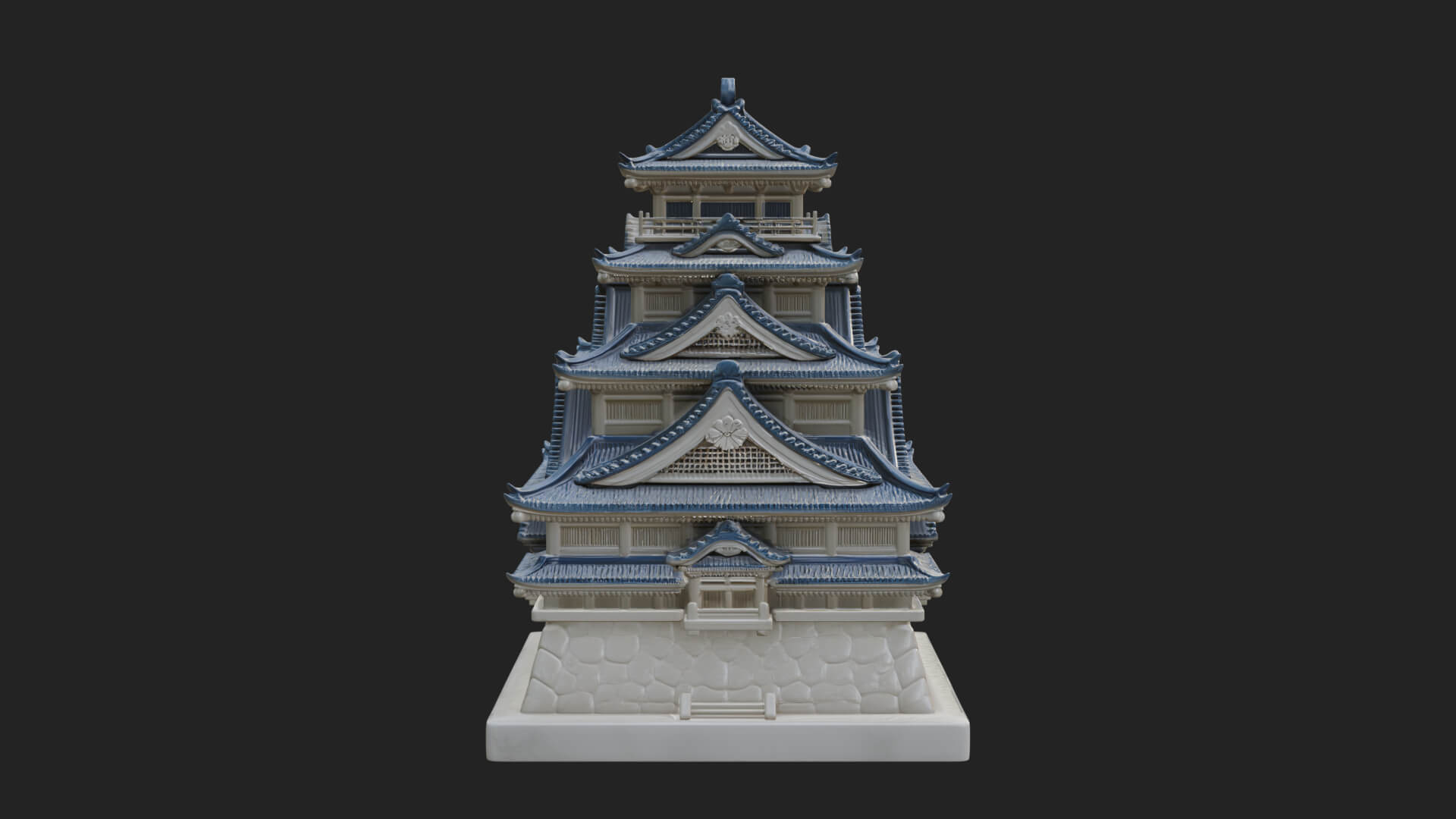 Japanese Castle Keep Design 8 3D Print Model 3D Model