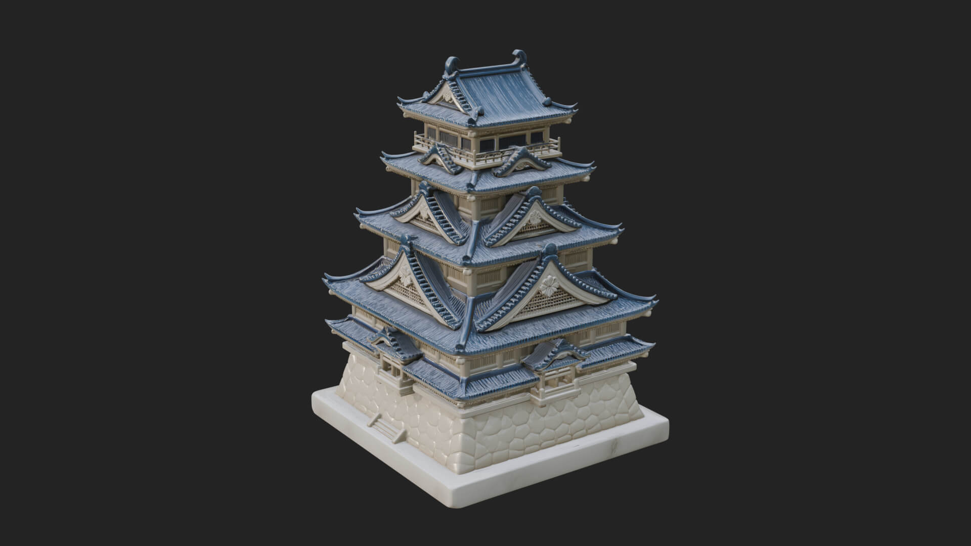 Japanese Castle Keep Design 8 3D Print Model 3D Model