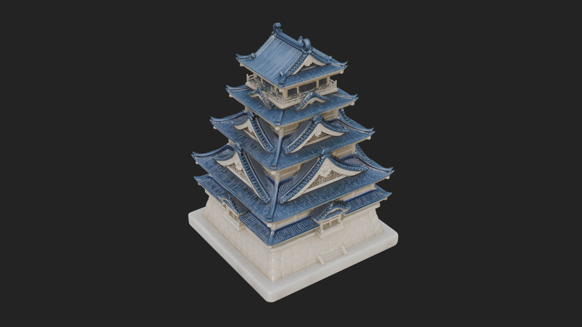 Japanese Castle Keep Design 8 3D Print Model 3D Model