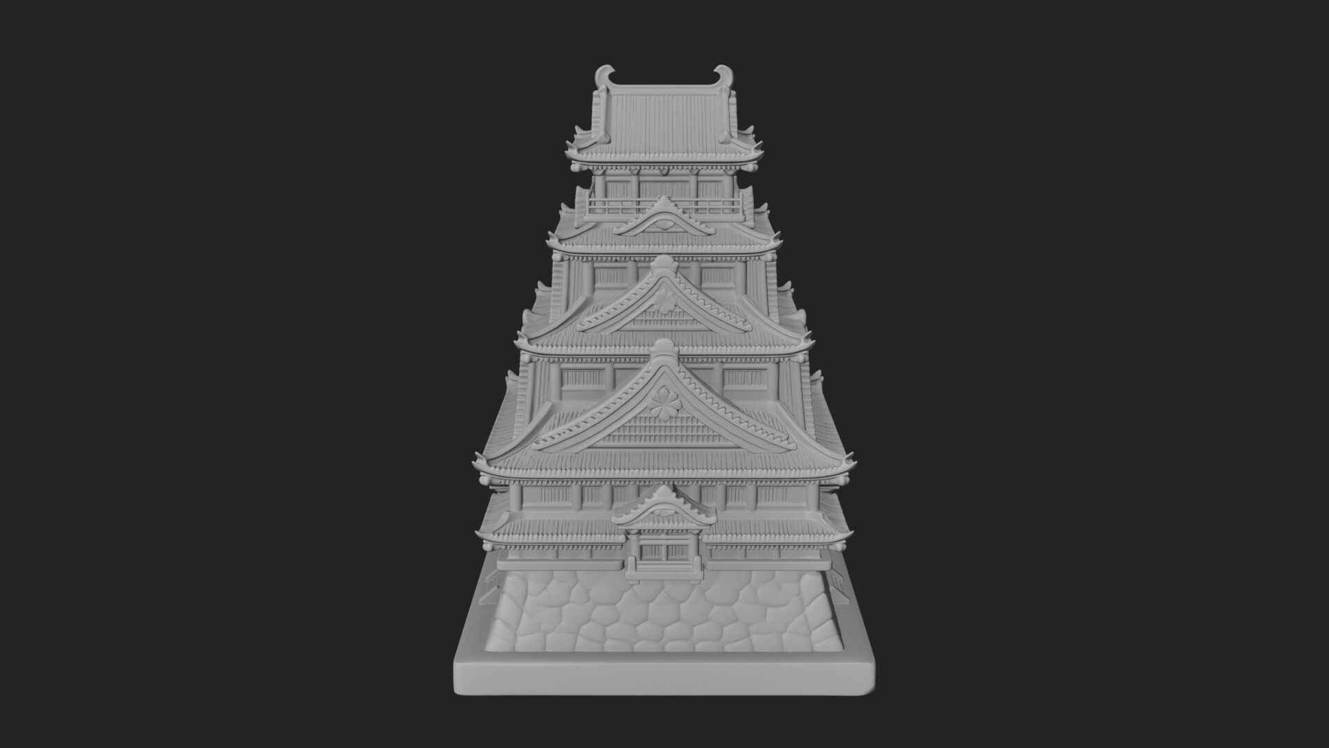 Japanese Castle Keep Design 8 3D Print Model 3D Model