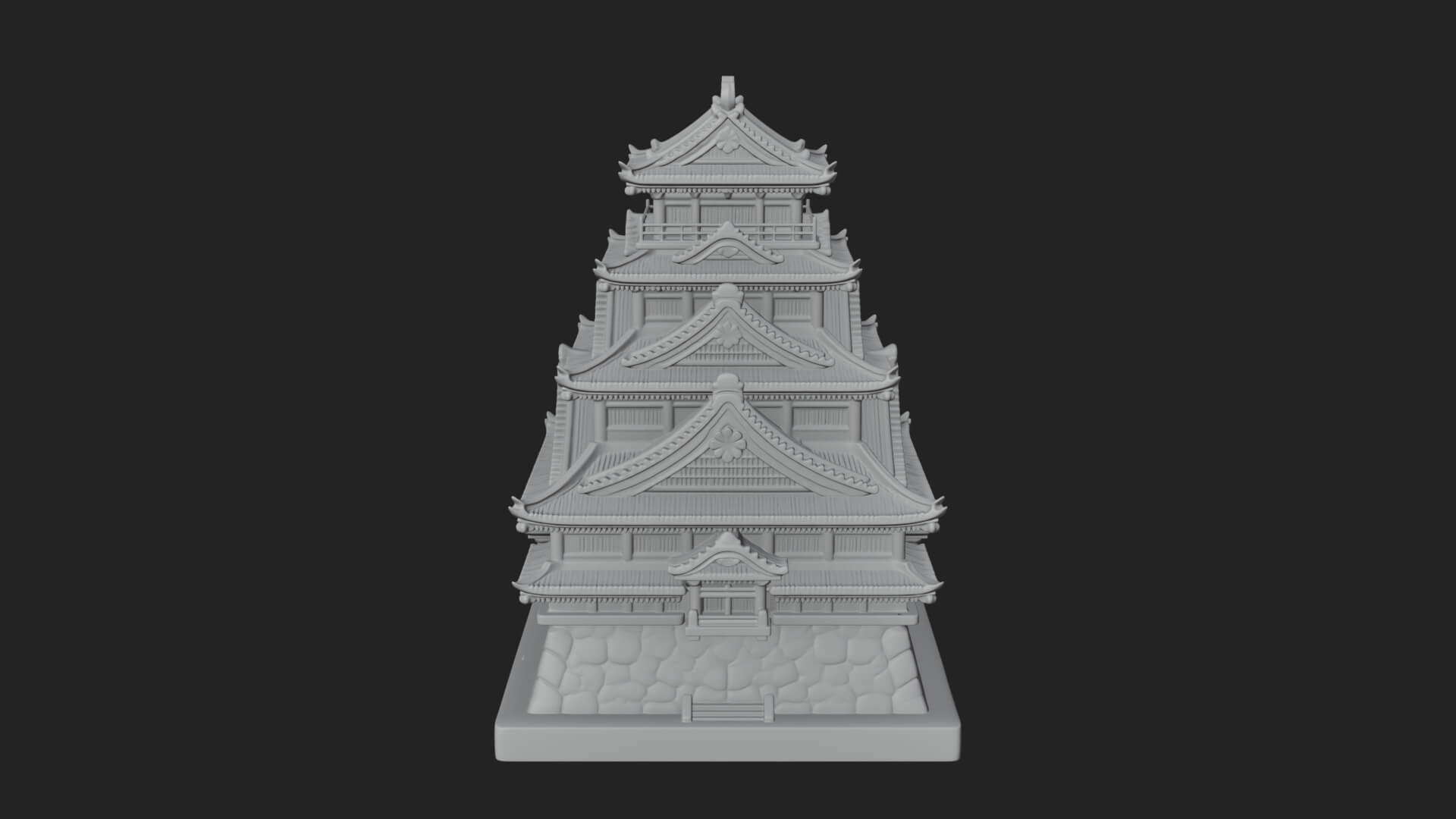 Japanese Castle Keep Design 8 3D Print Model 3D Model