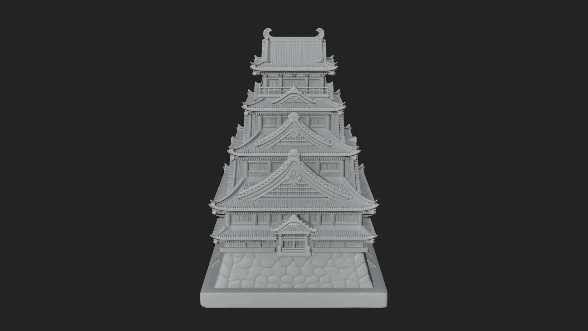 Japanese Castle Keep Design 8 3D Print Model 3D Model