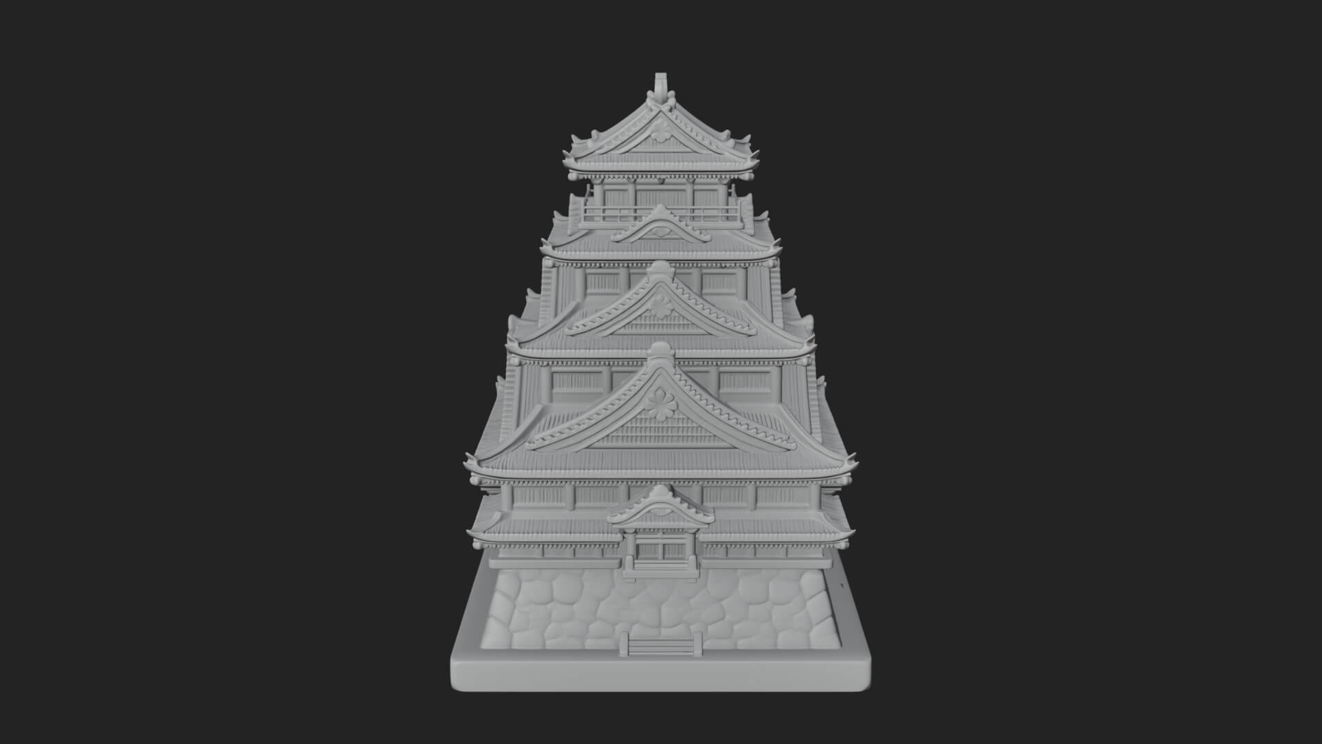 Japanese Castle Keep Design 8 3D Print Model 3D Model