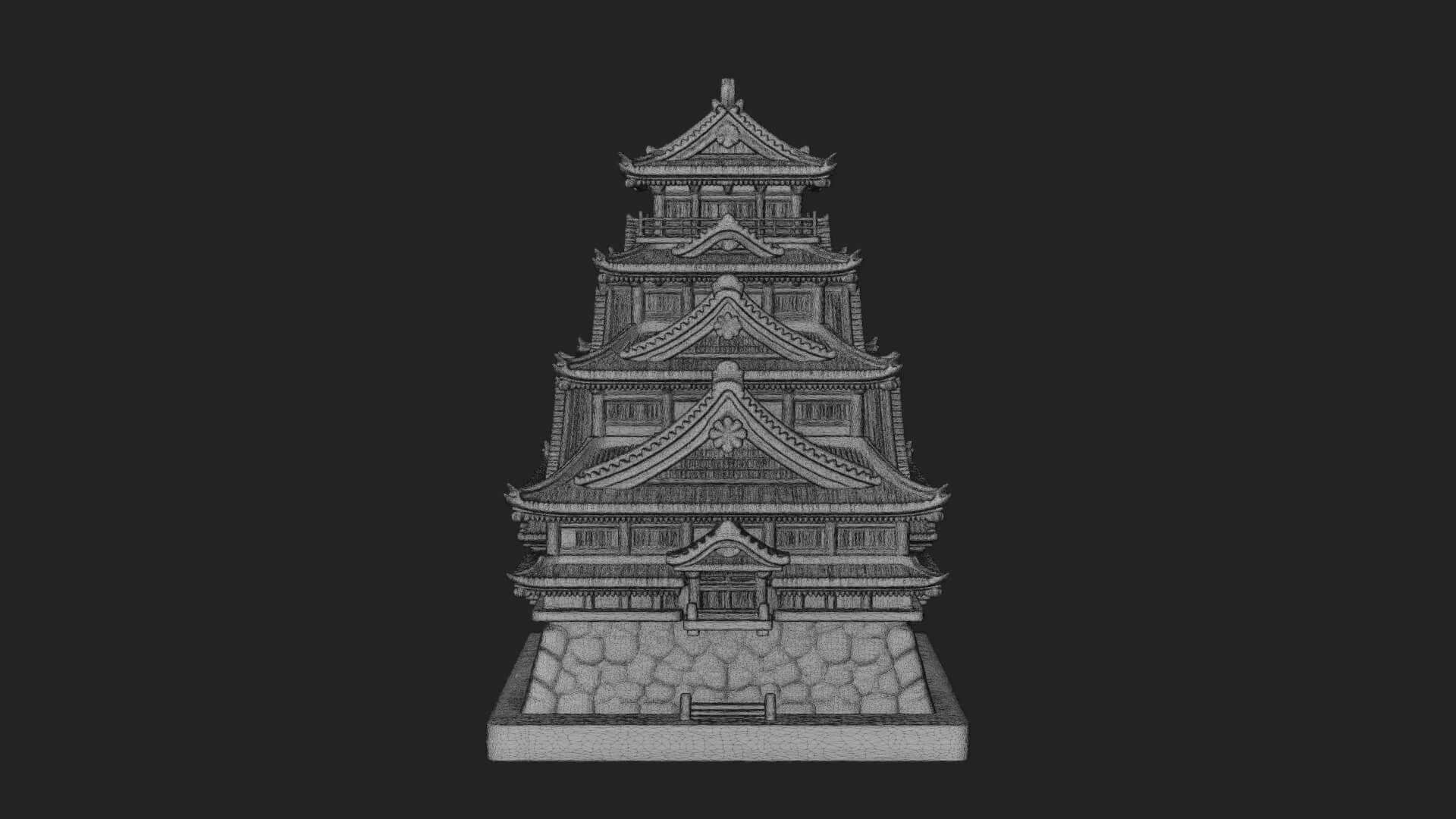 Japanese Castle Keep Design 8 3D Print Model 3D Model