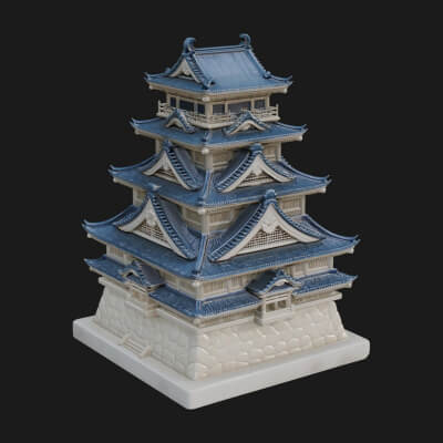 Japanese Castle Keep Design 8 3D Print Model