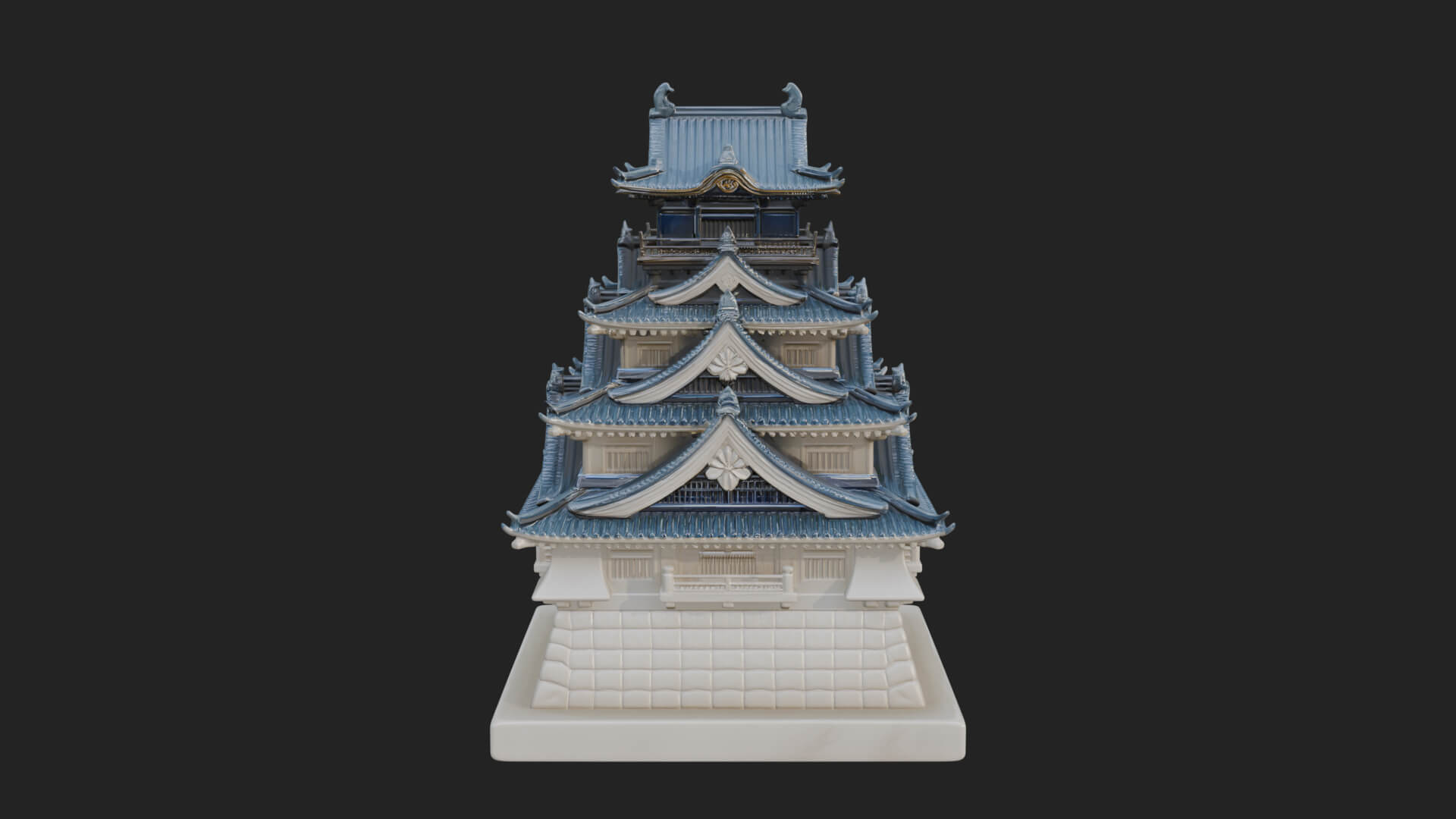 Japanese Castle Keep Design 9 3D Print Model 3D Model