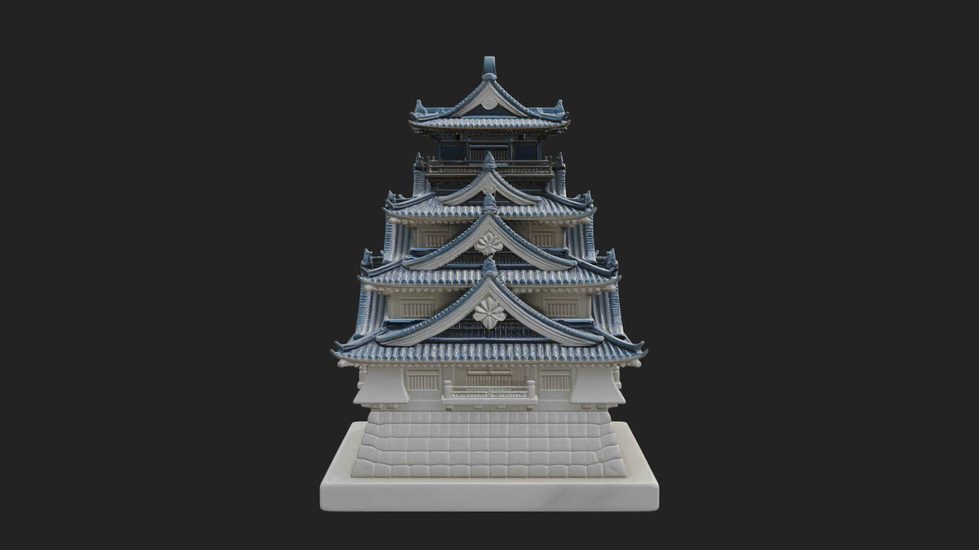 Japanese Castle Keep Design 9 3D Print Model 3D Model
