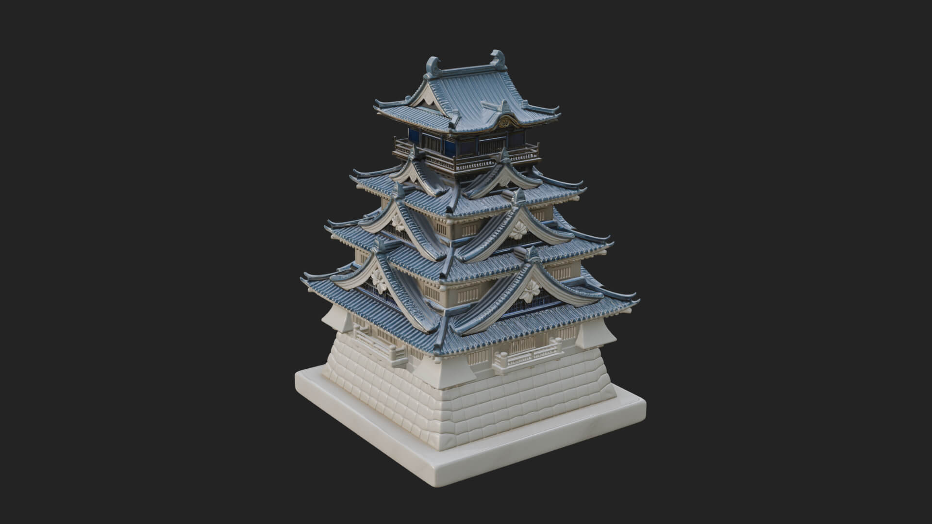 Japanese Castle Keep Design 9 3D Print Model 3D Model