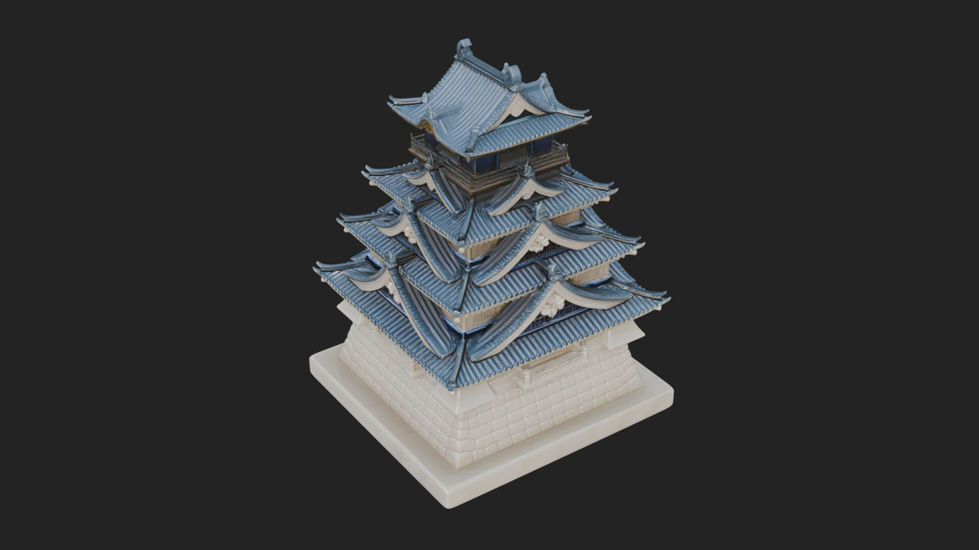 Japanese Castle Keep Design 9 3D Print Model 3D Model