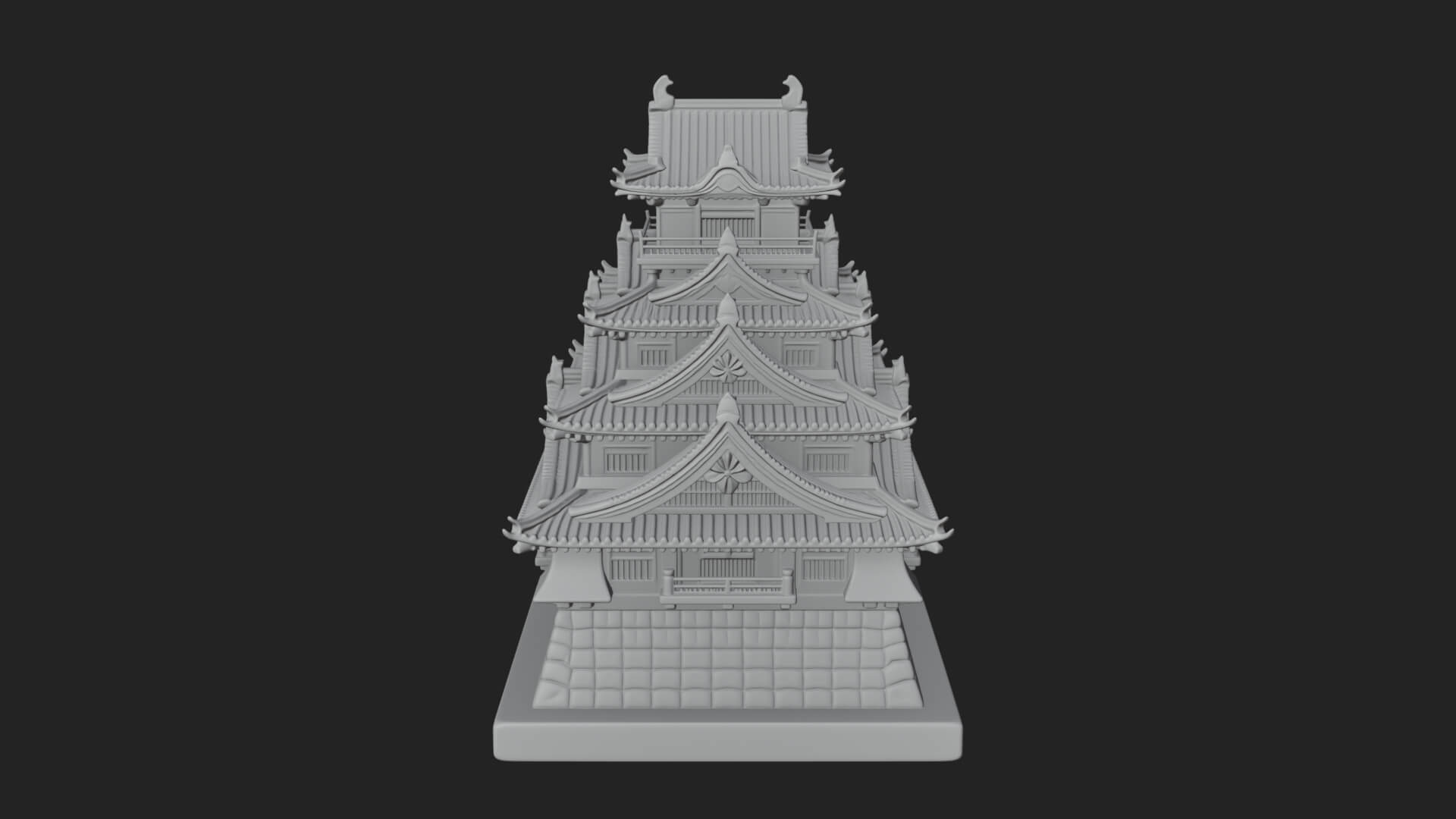 Japanese Castle Keep Design 9 3D Print Model 3D Model