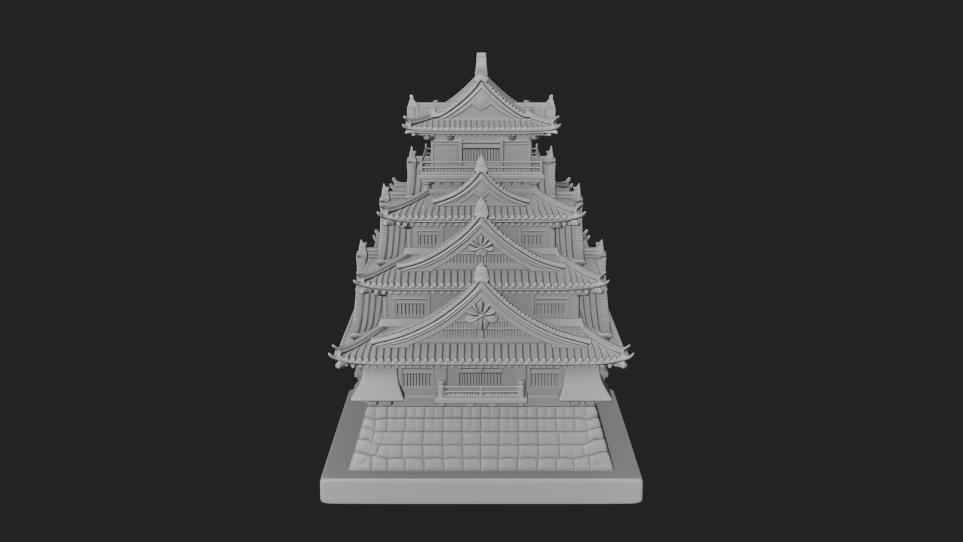 Japanese Castle Keep Design 9 3D Print Model 3D Model