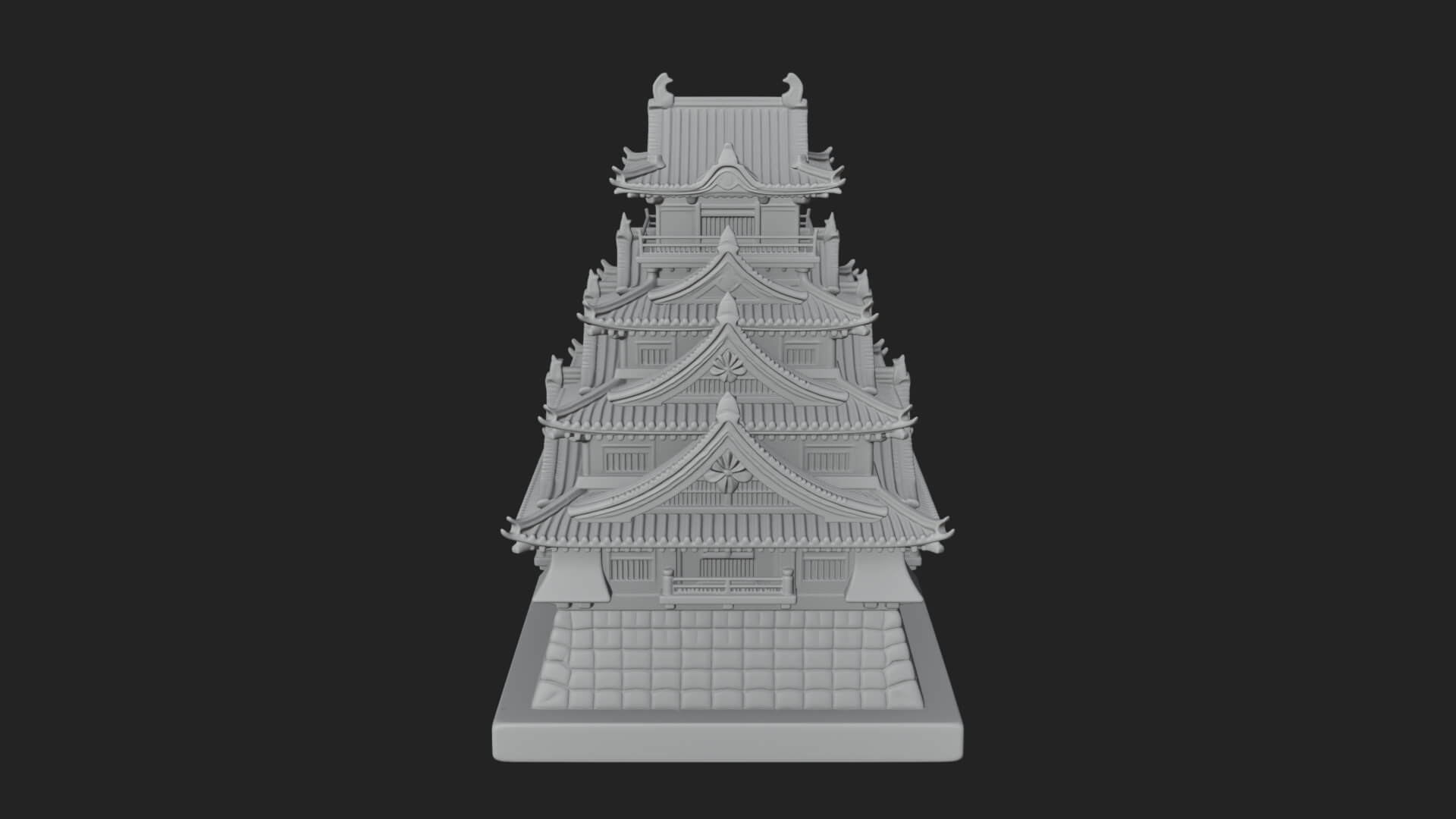 Japanese Castle Keep Design 9 3D Print Model 3D Model