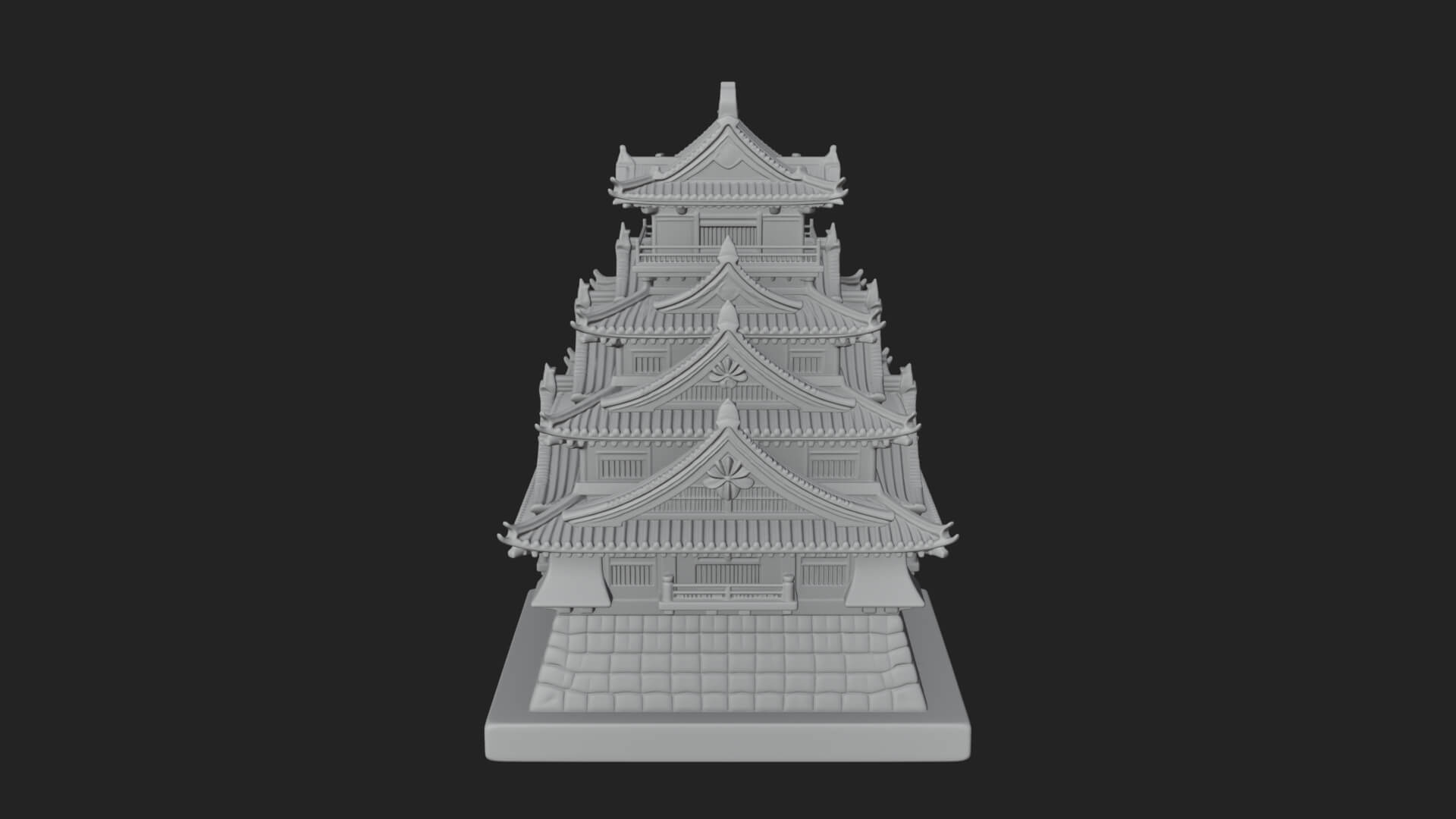 Japanese Castle Keep Design 9 3D Print Model 3D Model