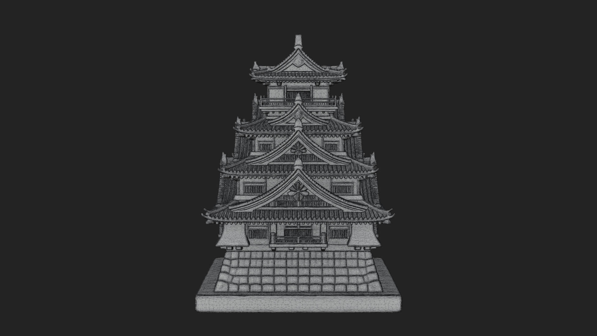 Japanese Castle Keep Design 9 3D Print Model 3D Model
