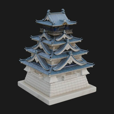 Japanese Castle Keep Design 9 3D Print Model